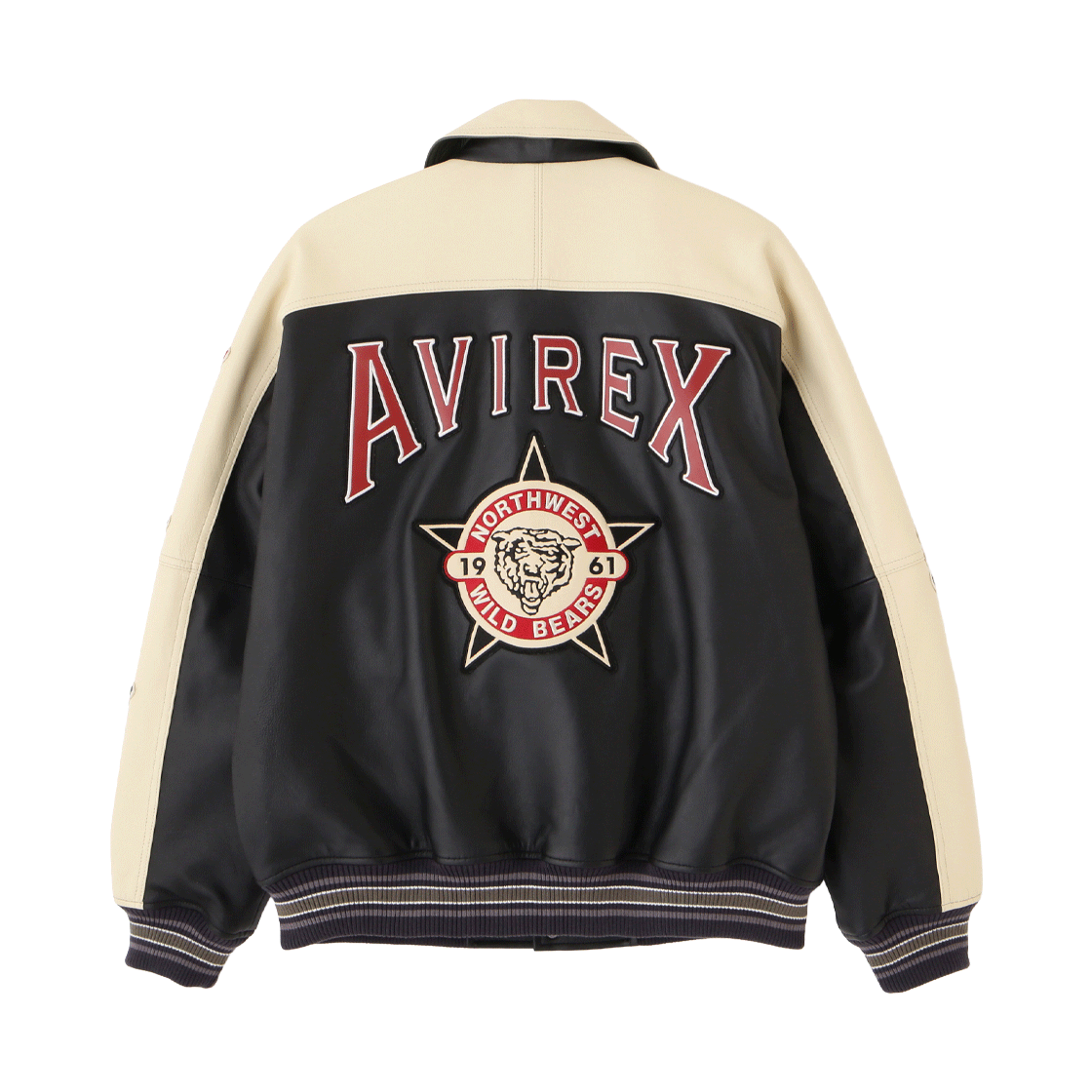 [예약배송] 아비렉스 바시티 자켓 와일드 베어 블랙([예약배송] Avirex Varsity Jacket Wild Bear Black) - 2