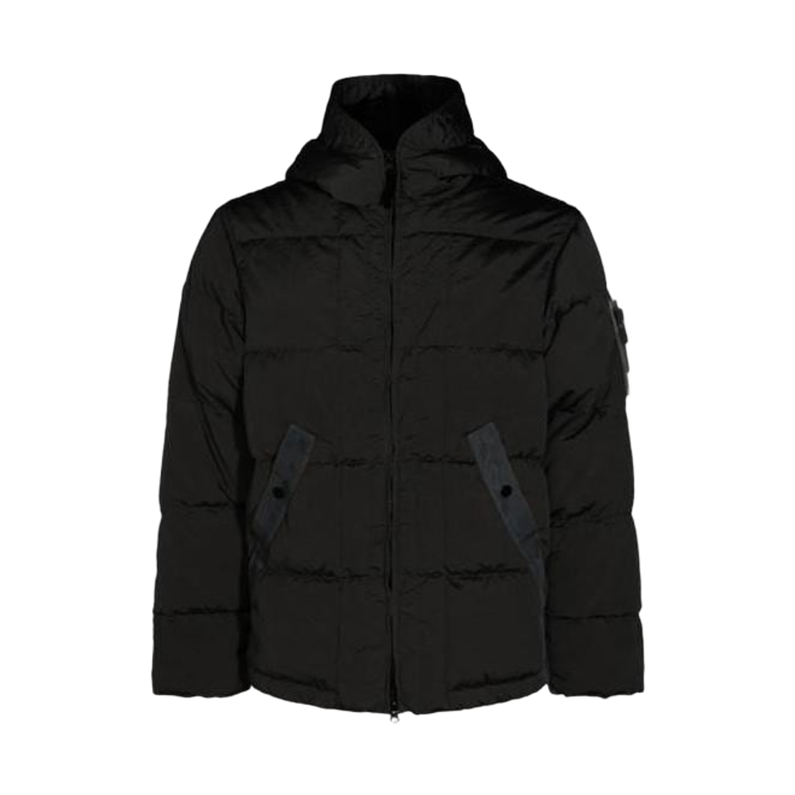 L2S1541000-19S0019-V0029 Stone Island 4100019 Nylon Metal In Econyl Hooded Down Jacket with Drawcord Hem Black - 26FW