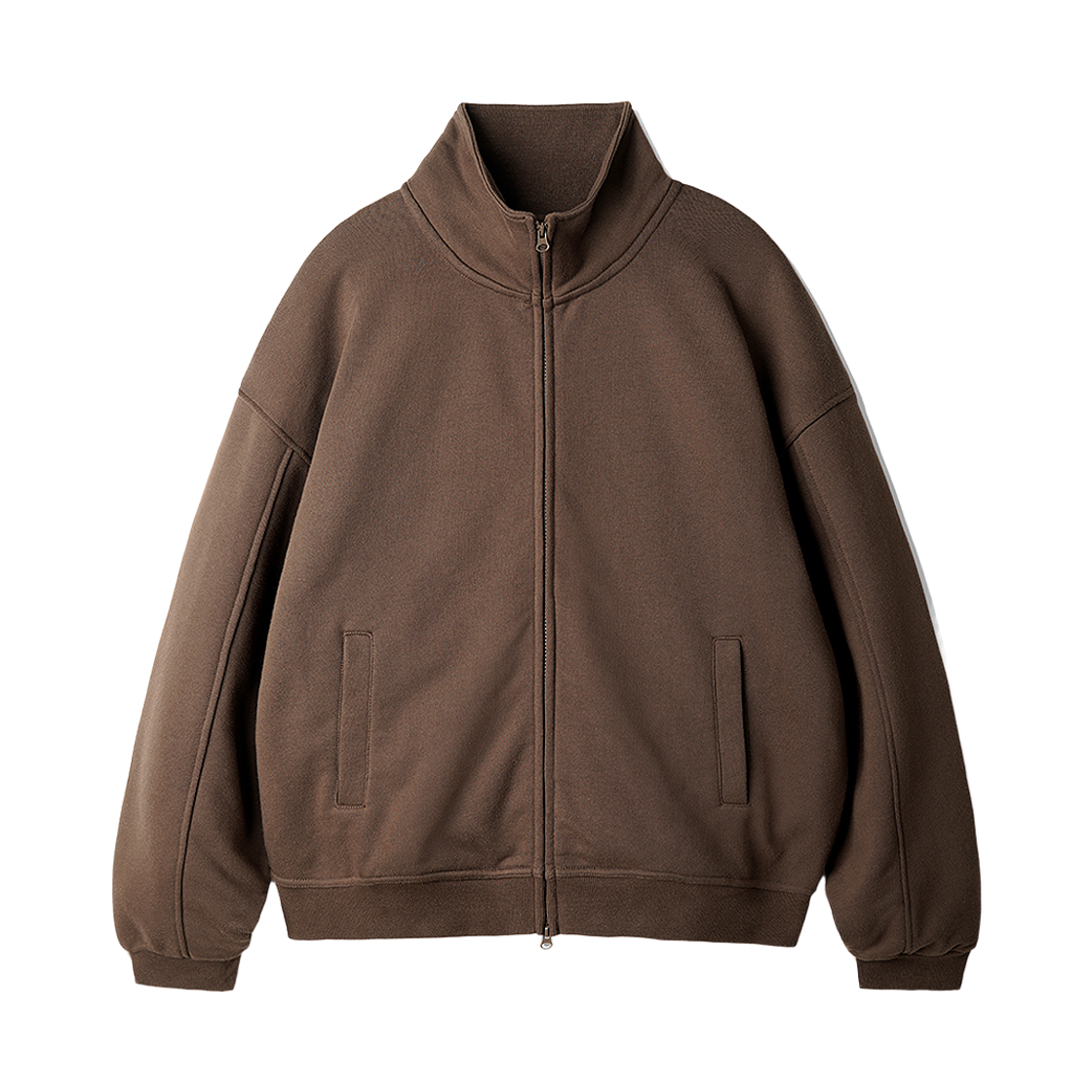 SJOT2675_brown_29 JEMUT Dayve Terry Full Zip Up Jacket Brown SJOT2675