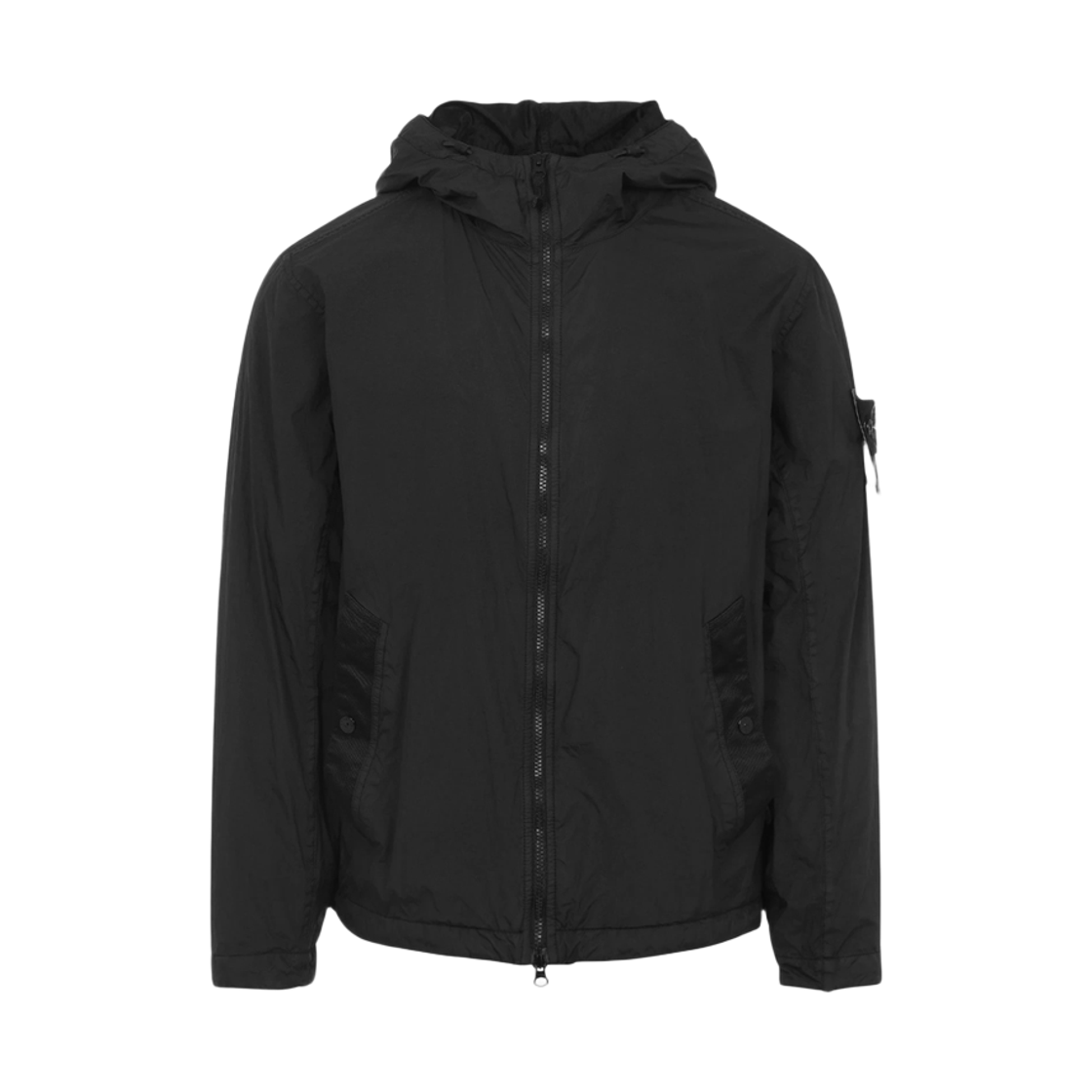 L1S15 4100001 S0A23 V0029 [25% 쿠폰] Stone Island 4100001 Crinkle Reps NY Hooded Jacket with Wind Resistance and Anti-Drop Black - 26SS