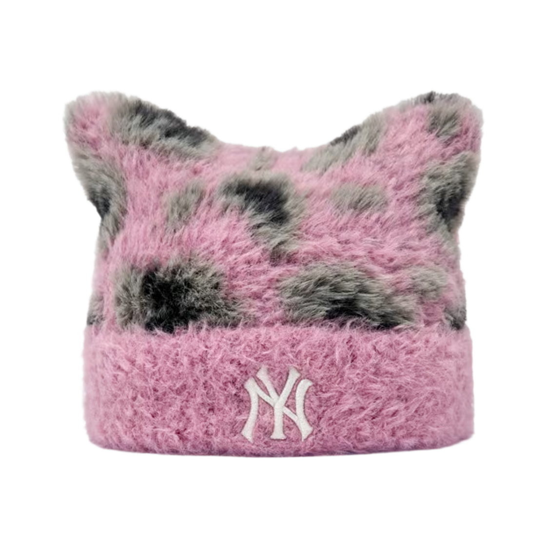 MLB 레오파드 미야옹 비니 뉴욕양키스 라벤더(MLB Leopard Meowing Beanie New York Yankees Lavender)