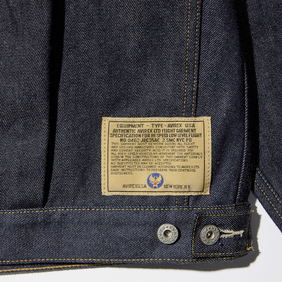 [예약배송] 아비렉스 헤리티치 데님 타입-2 자켓 "레더" 브라운([예약배송] Avirex Heritage Denim Type-2 Jacket "Leather" Brown) - 5