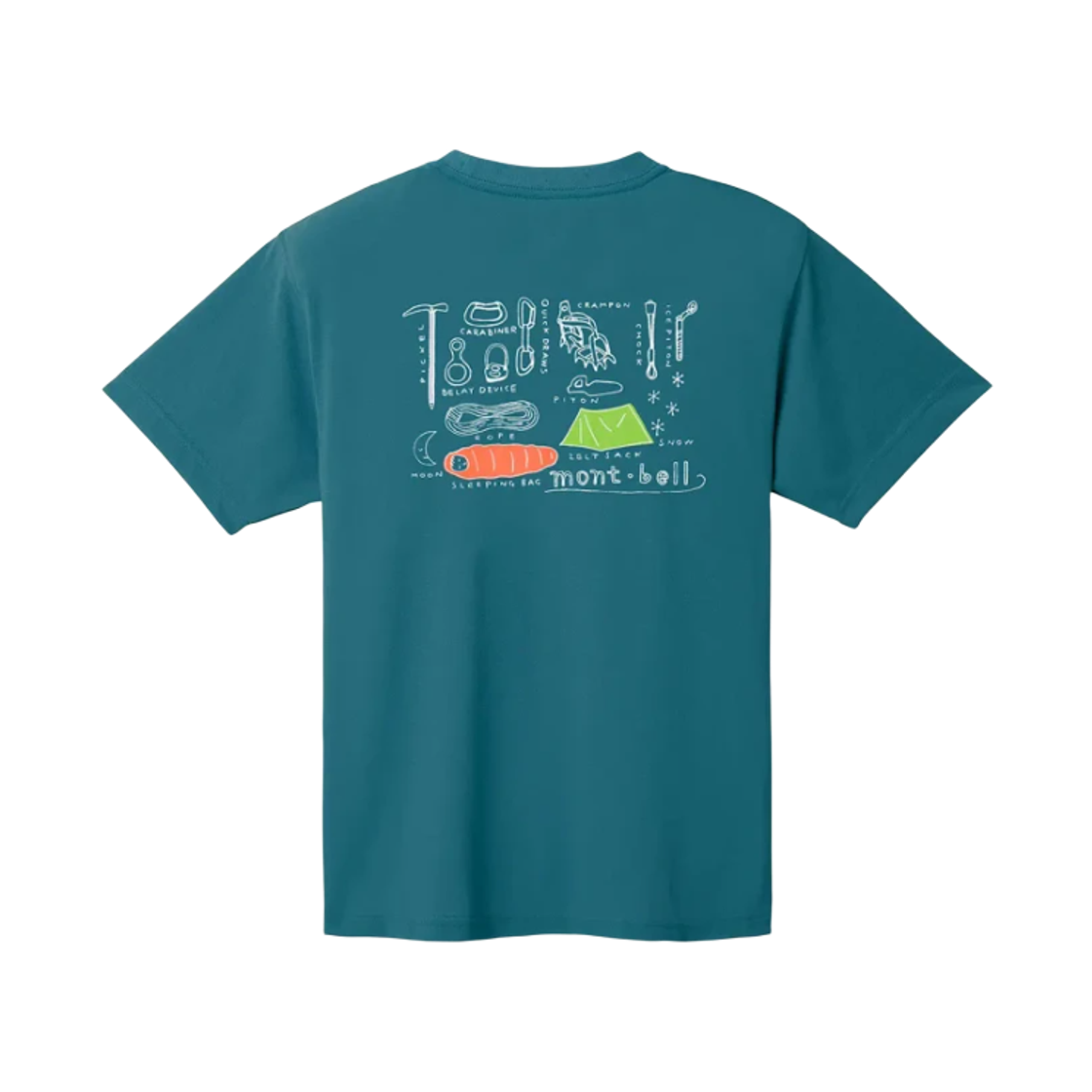 2304550 Montbell Wickron Mountain Gear T-Shirt Blue Green