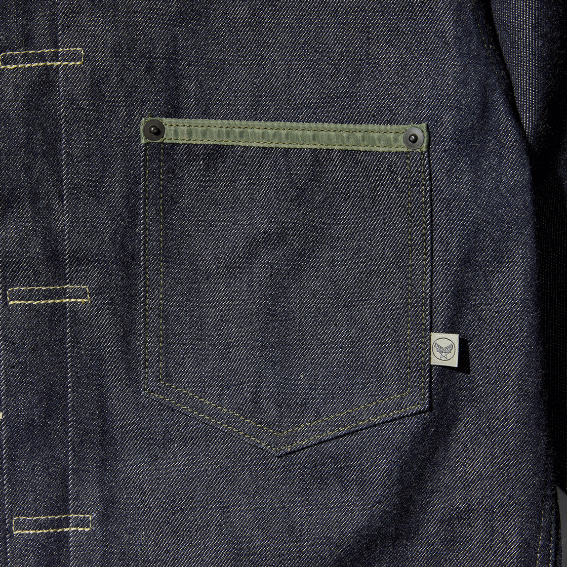 [예약배송] 아비렉스 헤리티치 데님 타입-1 자켓 "나일론" 세이지([예약배송] Avirex Heritage Denim Type-1 Jacket "Nylon" Sage) - 4