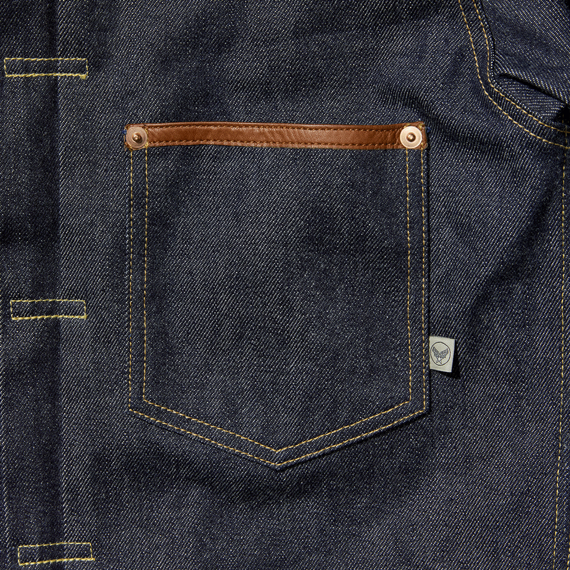 [예약배송] 아비렉스 헤리티치 데님 타입-1 자켓 "레더" 브라운([예약배송] Avirex Heritage Denim Type-1 Jacket "Leather" Brown) - 4