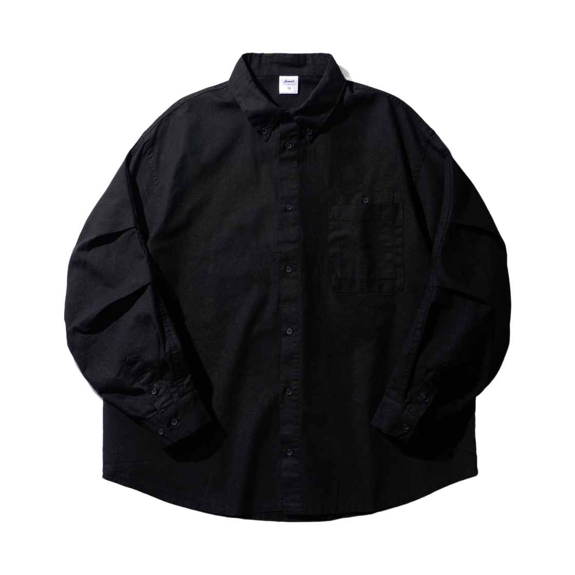 KJLS2567_black_291 JEMUT Yeast Solid Oxford Shirts Black KJLS2567