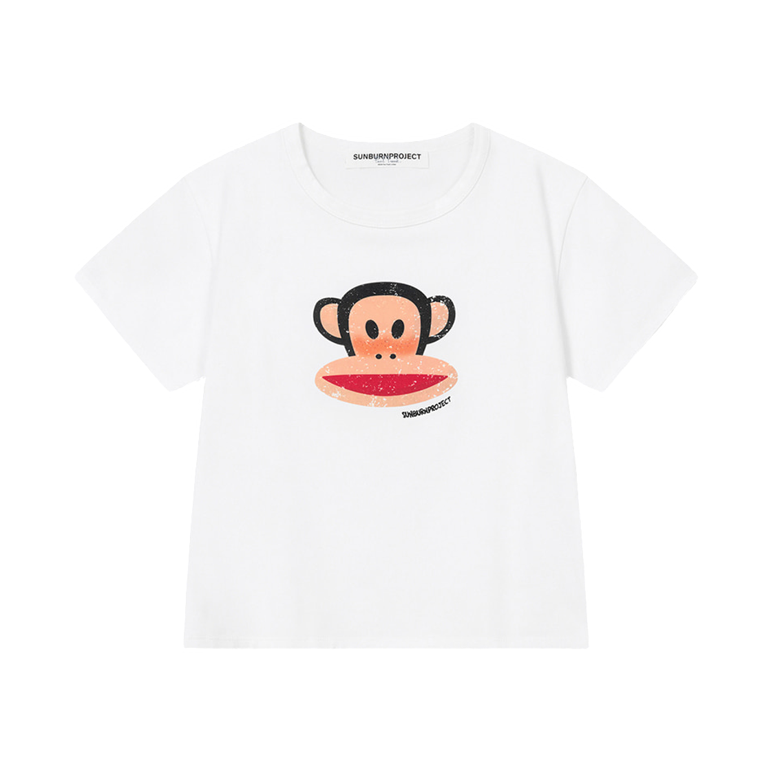 (W) 썬번프로젝트 x 폴 프랭크 티셔츠 화이트((W) Sunburnproject x Paul Frank T-shirt White)