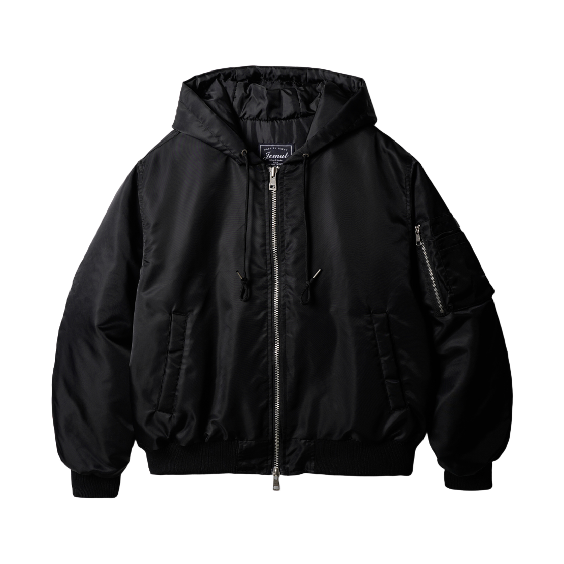 MMOT2669_black_29 JEMUT Flight Hoodie Bomber Jacket Black MMOT2669