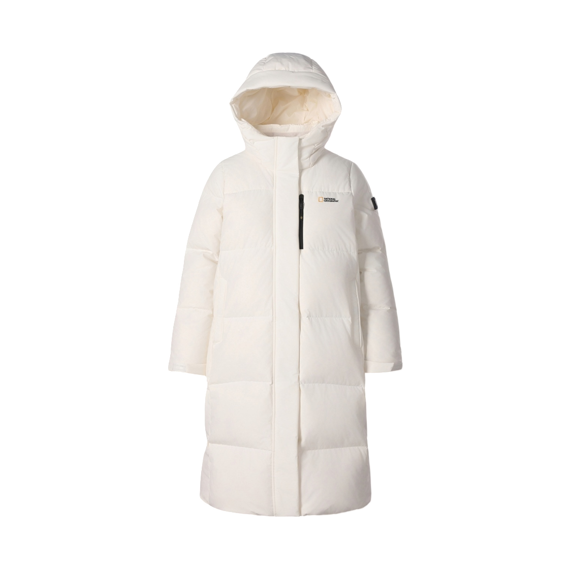 (W) 내셔널 지오그래픽 카이만 프로 롱기장 구스다운 점퍼 오프 화이트((W) National Geographic Cayman Pro Long Goose Down Jumper Off White)