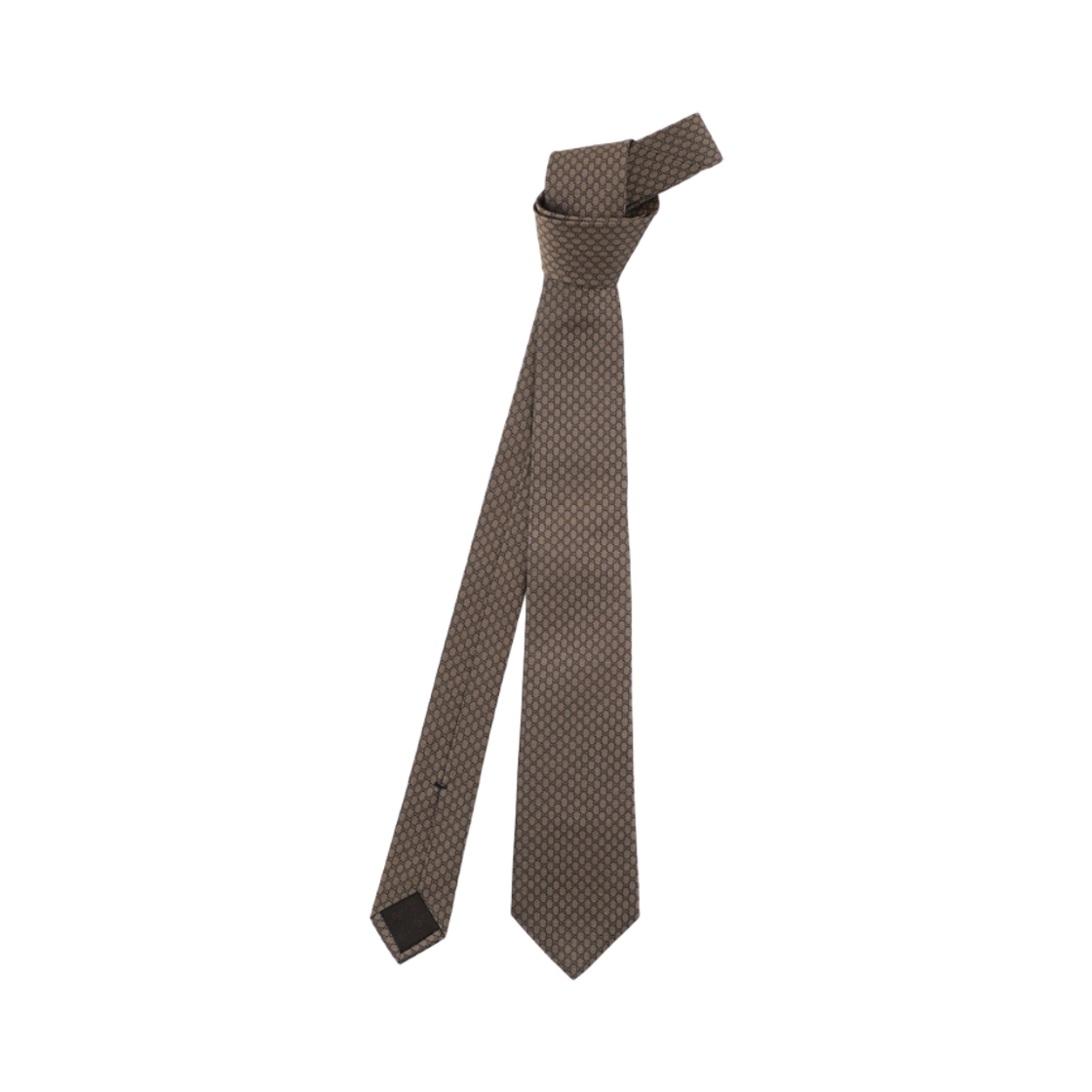 836132-4E009-9800 Gucci GG Silk Jacquard Tie Brown