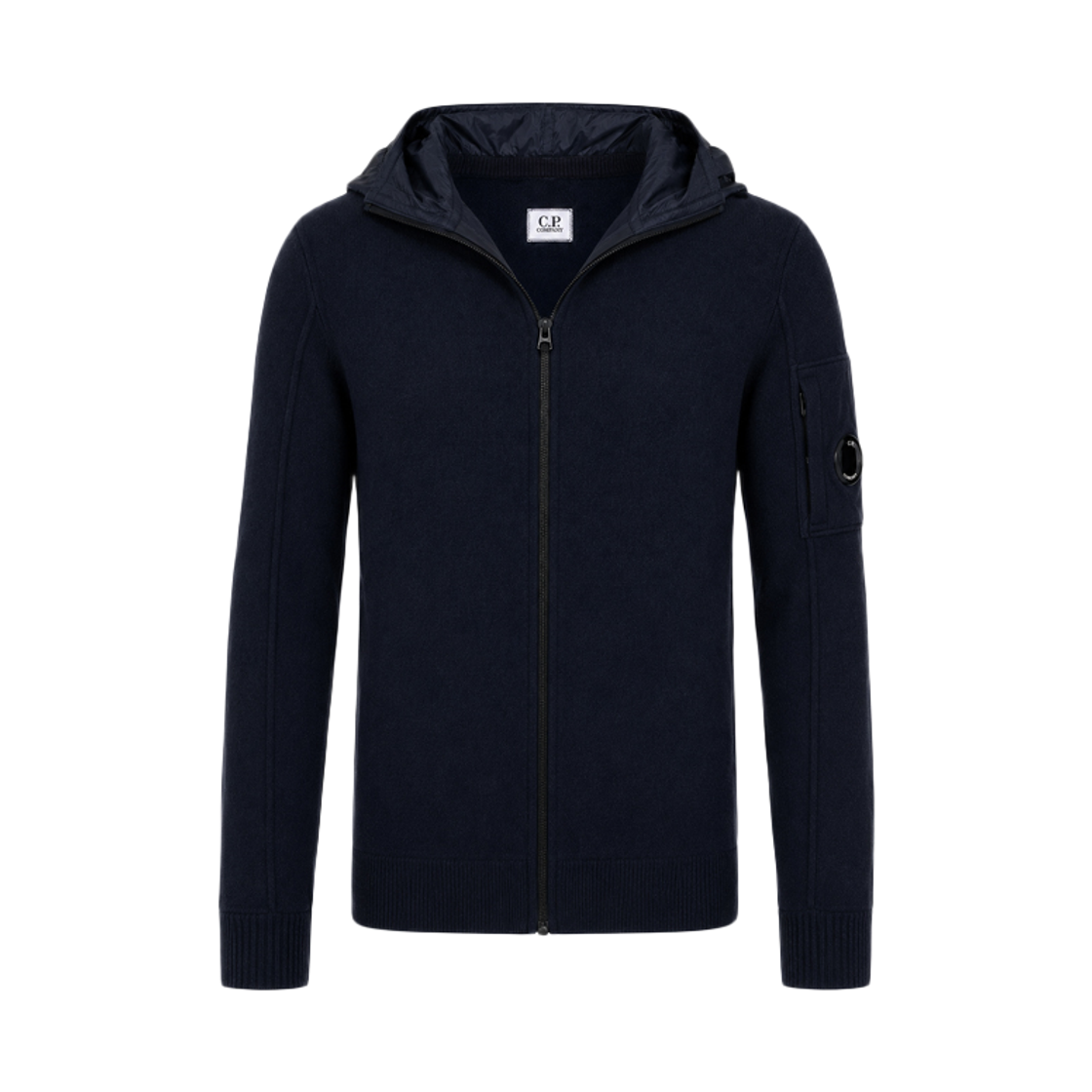 07CMKN070A 005504M 888 [25% 쿠폰] C.P. Company 15th Anniversary Lens Badge Hybrid Hooded Zip-Up Navy - 25FW