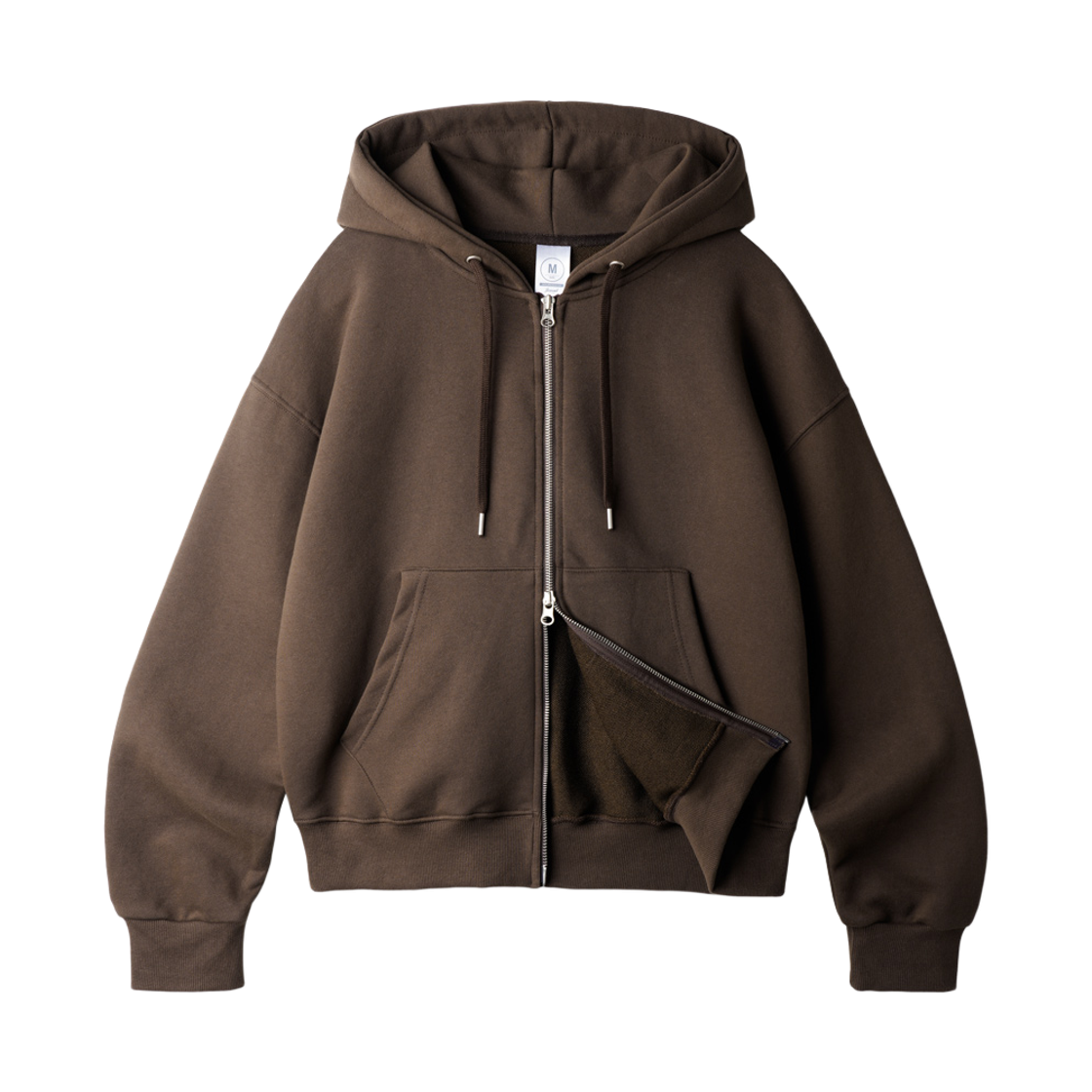 KJHD2650_brown_29 JEMUT Daycut Crop Overfit Hood Zip Up Brown KJHD2650