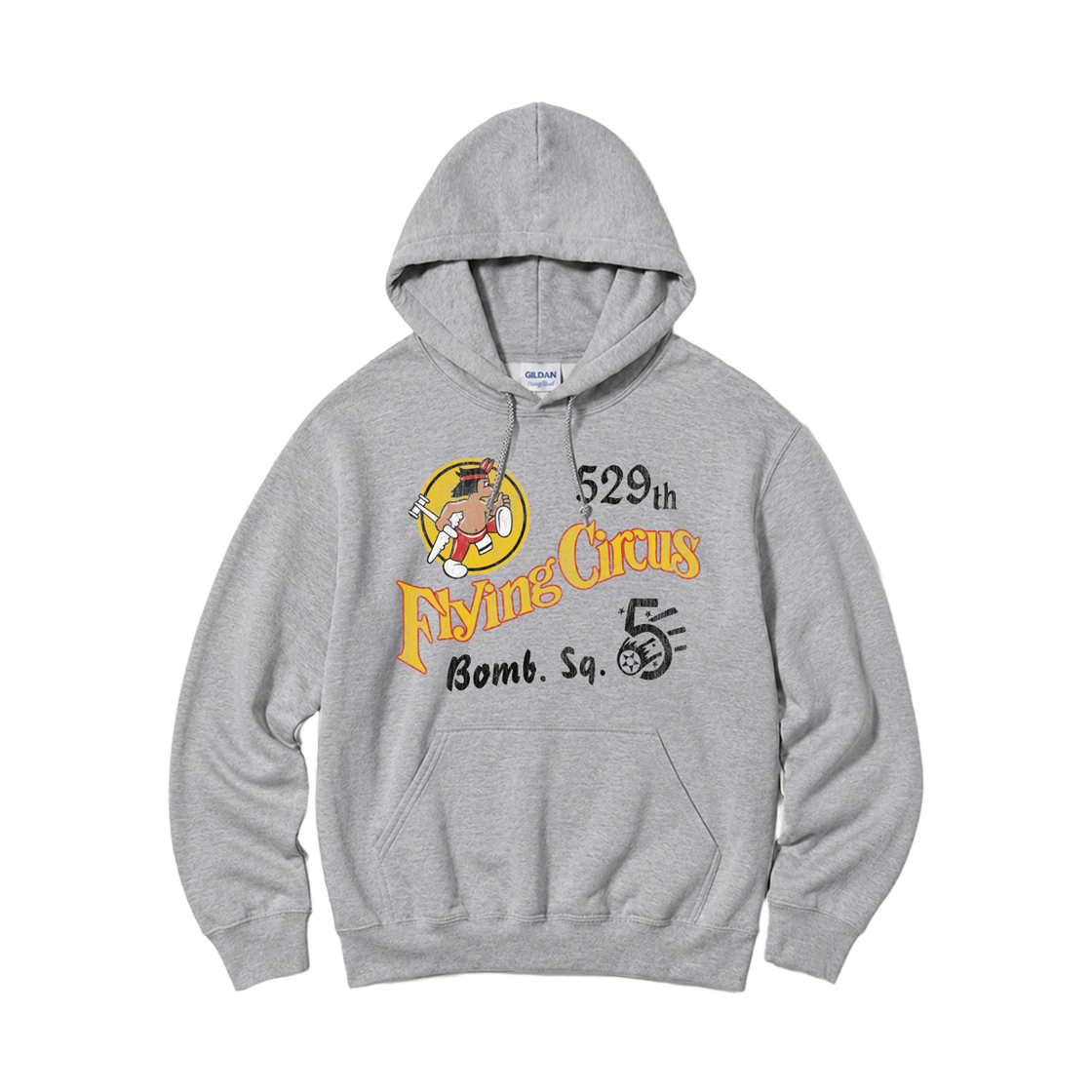 88500_copy Gildan x Vintage Collection FLYING CIRCUS Hooded Sweatshirt Gray