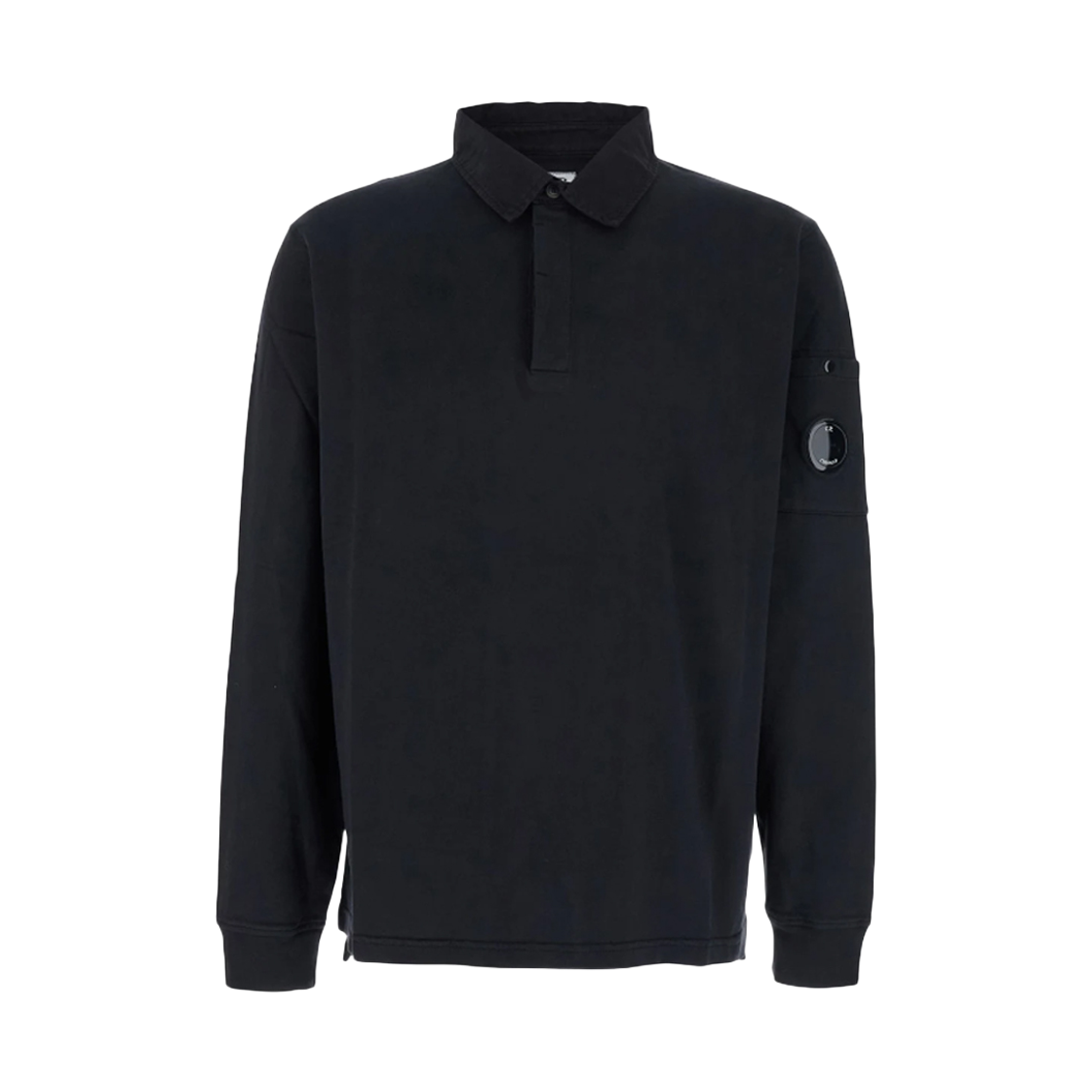 19CMSS100A 002246G 999 [25% 쿠폰] C.P. Company Light Polo Long Sleeve T-Shirt Black - 25FW