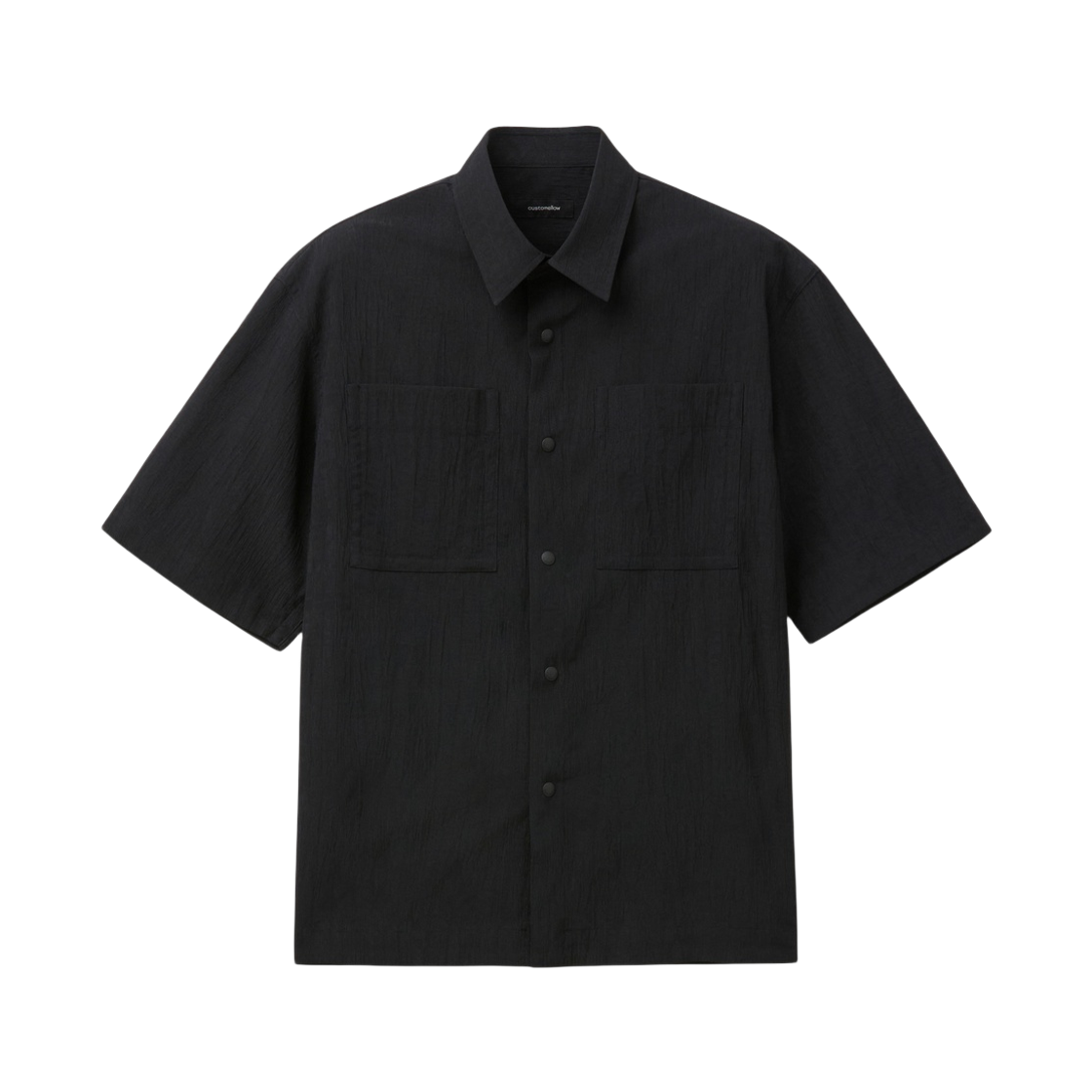 CQSAM26411BKX00 Customellow Crinkled Half Shirt Black