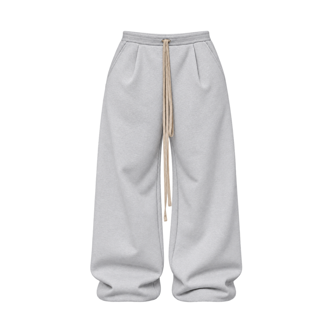 Edition9_02 ATTENTIONROW Edition9. Straight Curved Pintuck Wide Training pants Gray Melange