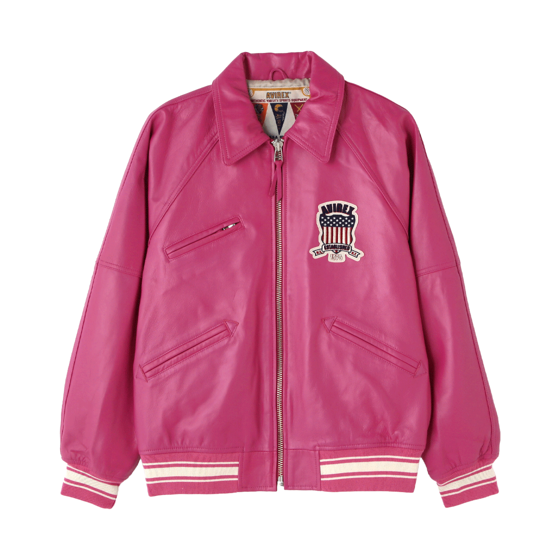 [예약배송] 아비렉스 라이트 시그니처 바시티 레더 핑크([예약배송] Avirex Light Signature Varsity Leather Pink) - 2