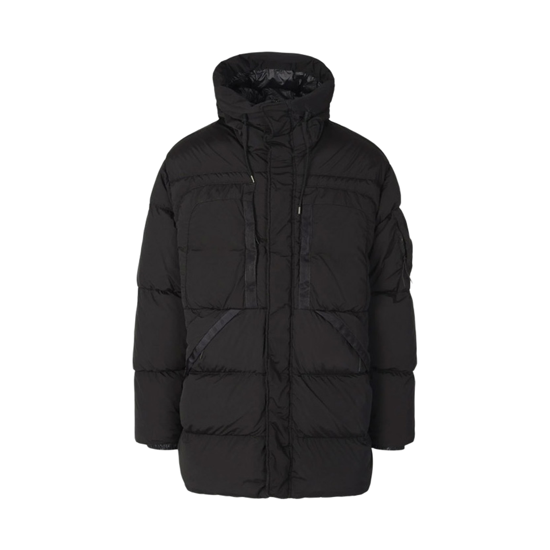 17CMOW173A 005864G 999 [25% 쿠폰] C.P. Company Nycra-R Hooded Long Down Jacket Black - 24FW