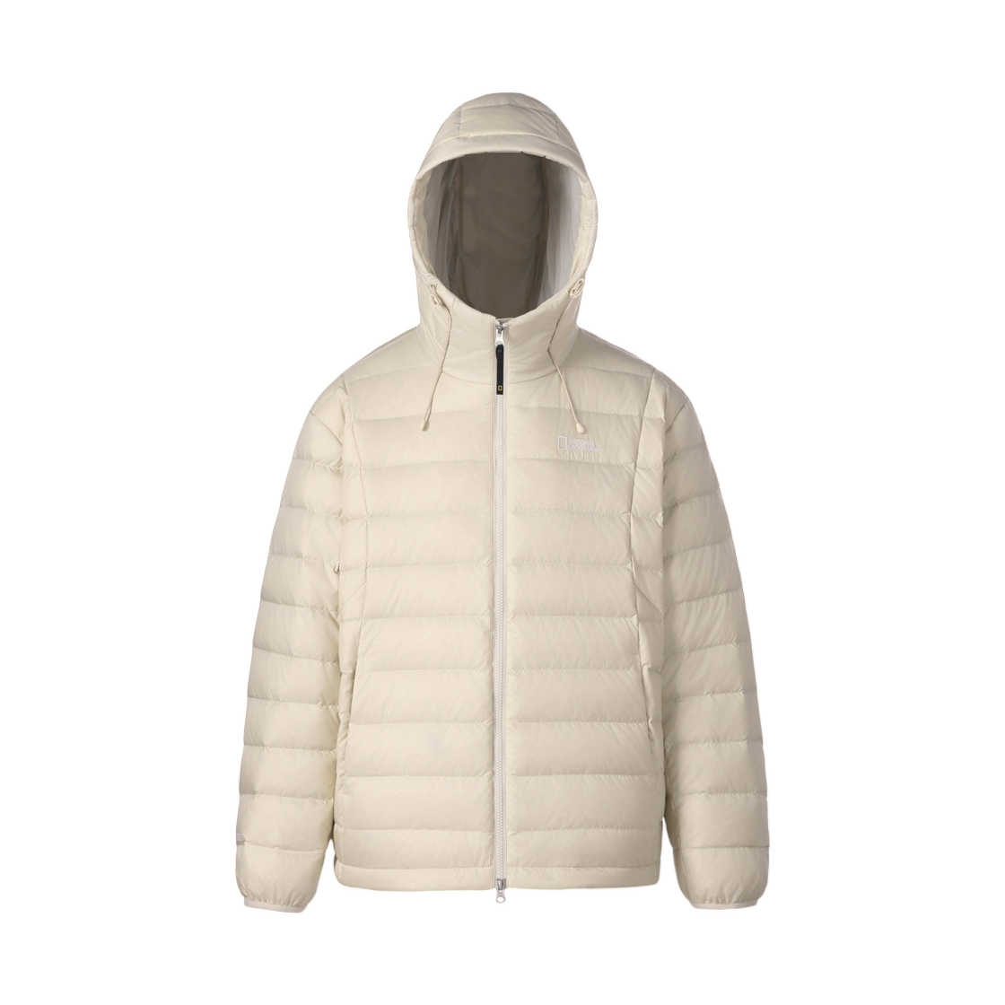 N264UDW902 National Geographic Pertex Colorblock Hooded Lightweight Duck Down Jumper Silver Birch