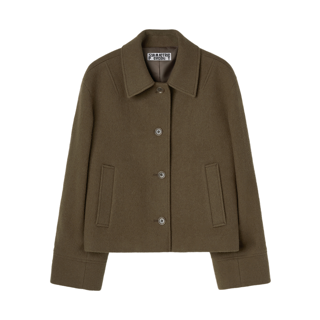 SW2E4CT01BR symmetric percent Minimal Crop Coat Mocha Brown