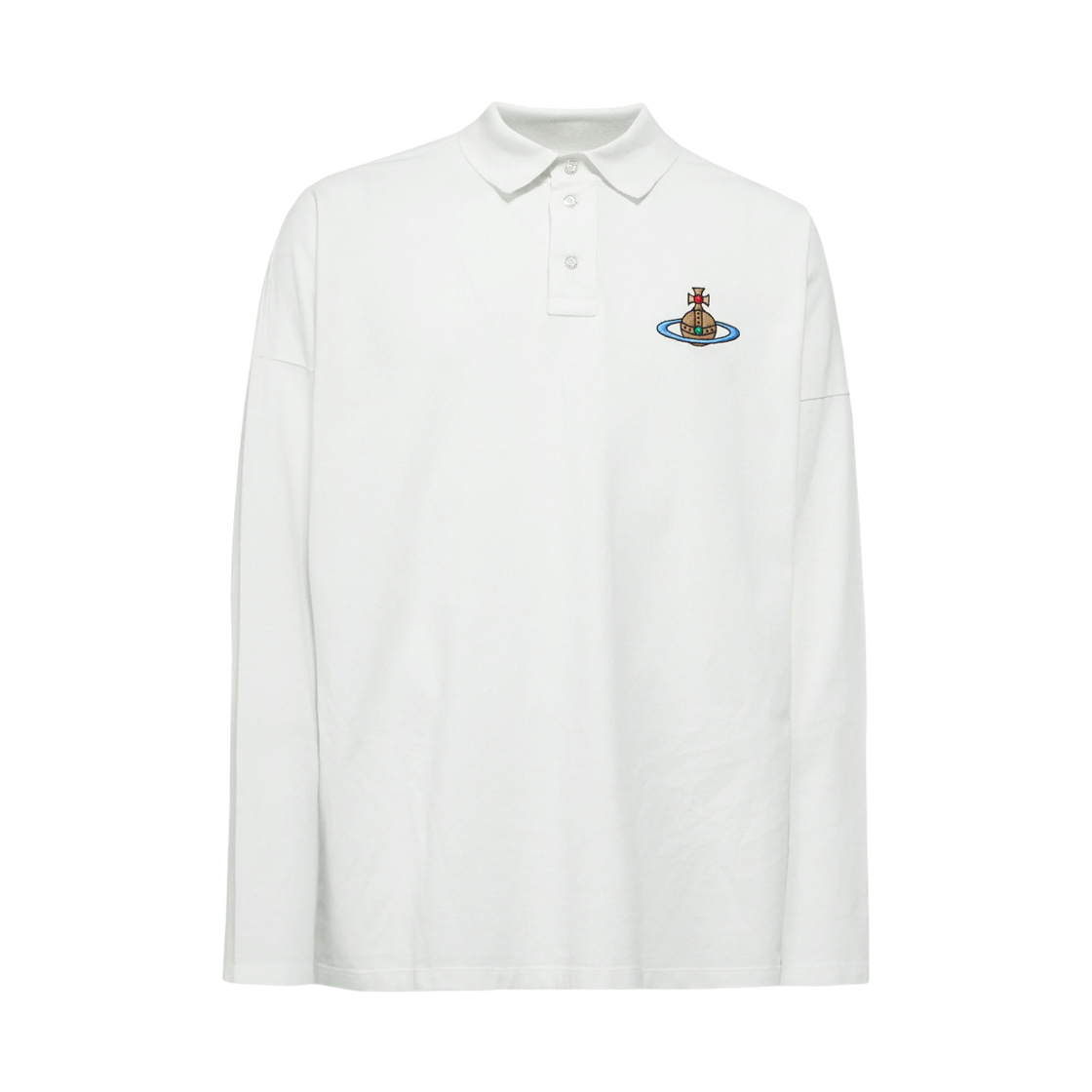2H01000L J0009 A407 [25% 쿠폰] Vivienne Westwood ORB Logo Long Sleeve Polo Shirt - 24FW