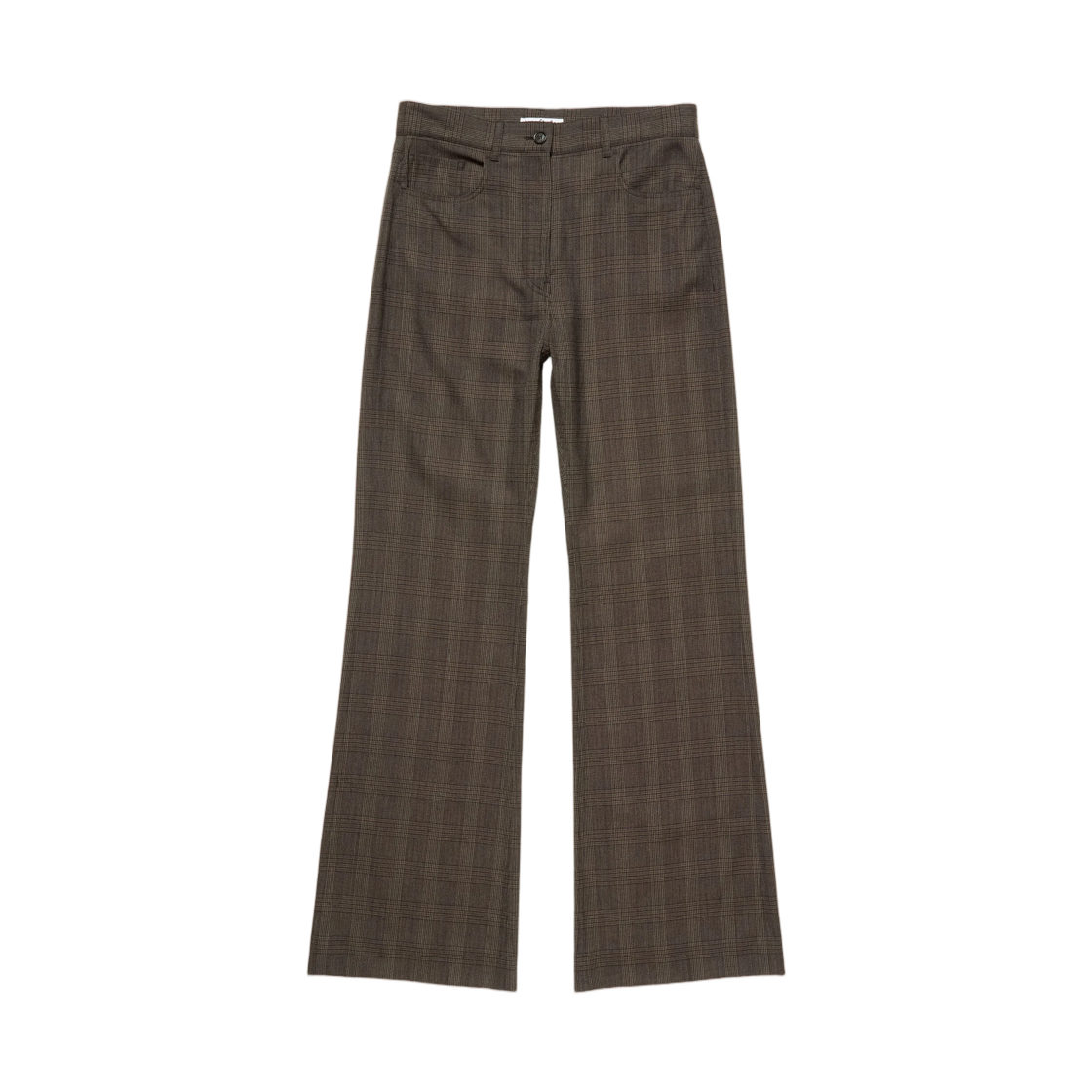 AK1107-AHB (W) Acne Studios Tailored Wool Check Trousers Brown Black