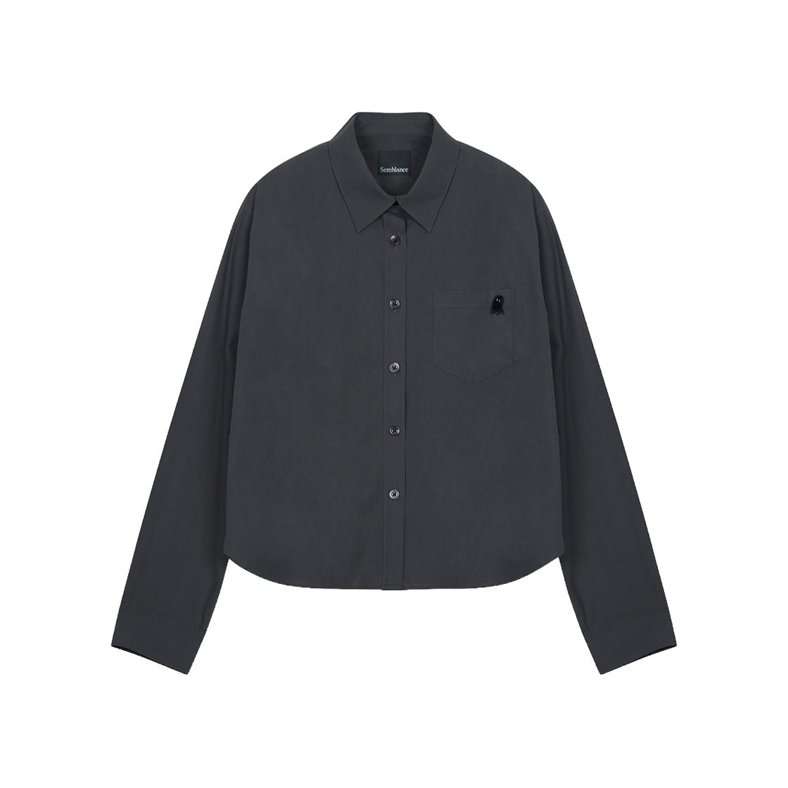 지오송지오 셈블런스 우먼 시그니처 크롭 셔츠 차콜 ZI4SH805CH(ZIOSONGZIO SEMBLANCE WOMAN SIGNATURE CROP SHIRT CHARCOAL)