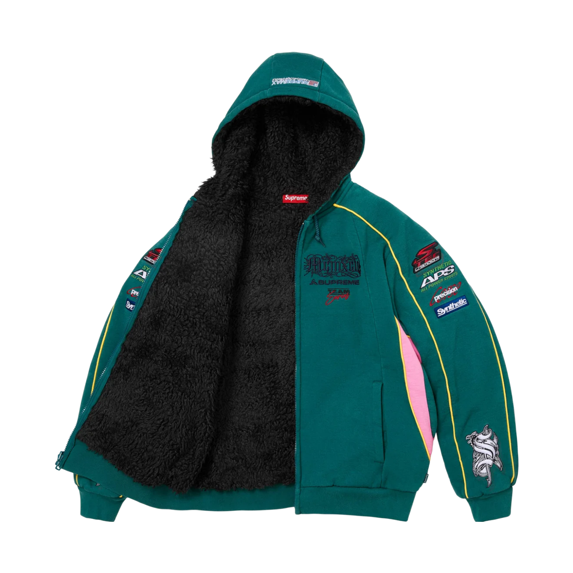 슈프림 레이싱 라인드 집업 후드 스웨트셔츠 다크 틸 - 26FW(Supreme Racing Lined Zip Up Hooded Sweatshirt Dark Teal - 26FW) - 3