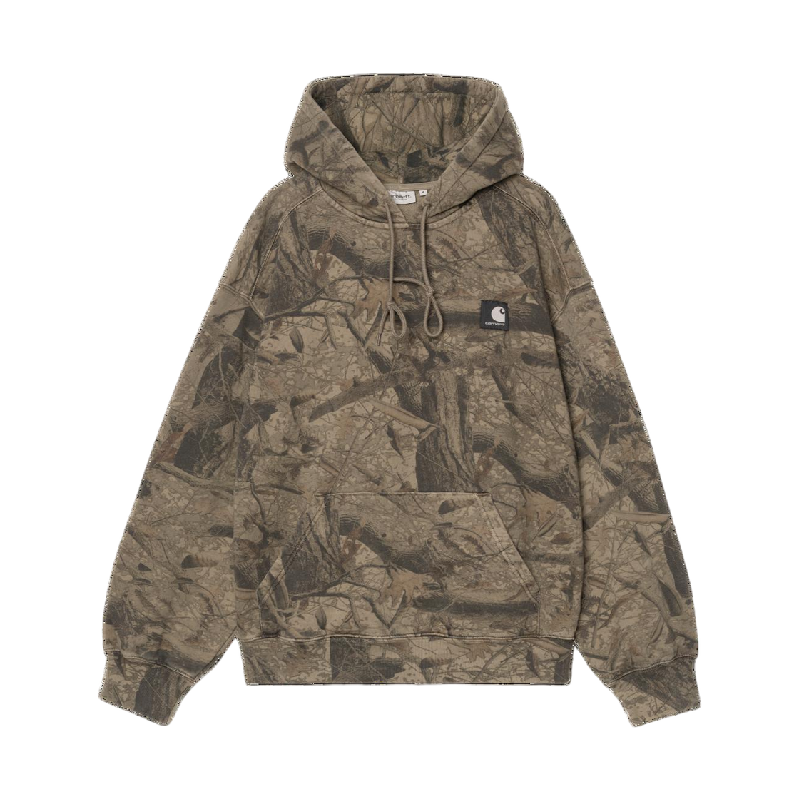 I037164-3ZQ-GD Carhartt WIP Hooded Feather Tree Sweat Camo Feather Tree Khaki Shungite