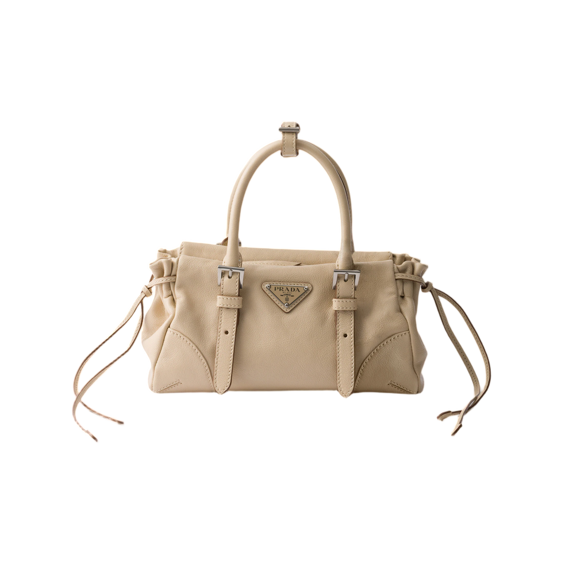 1BA499-2ZQX-F0485 Prada Karin Small Leather Bag Travertine Stone