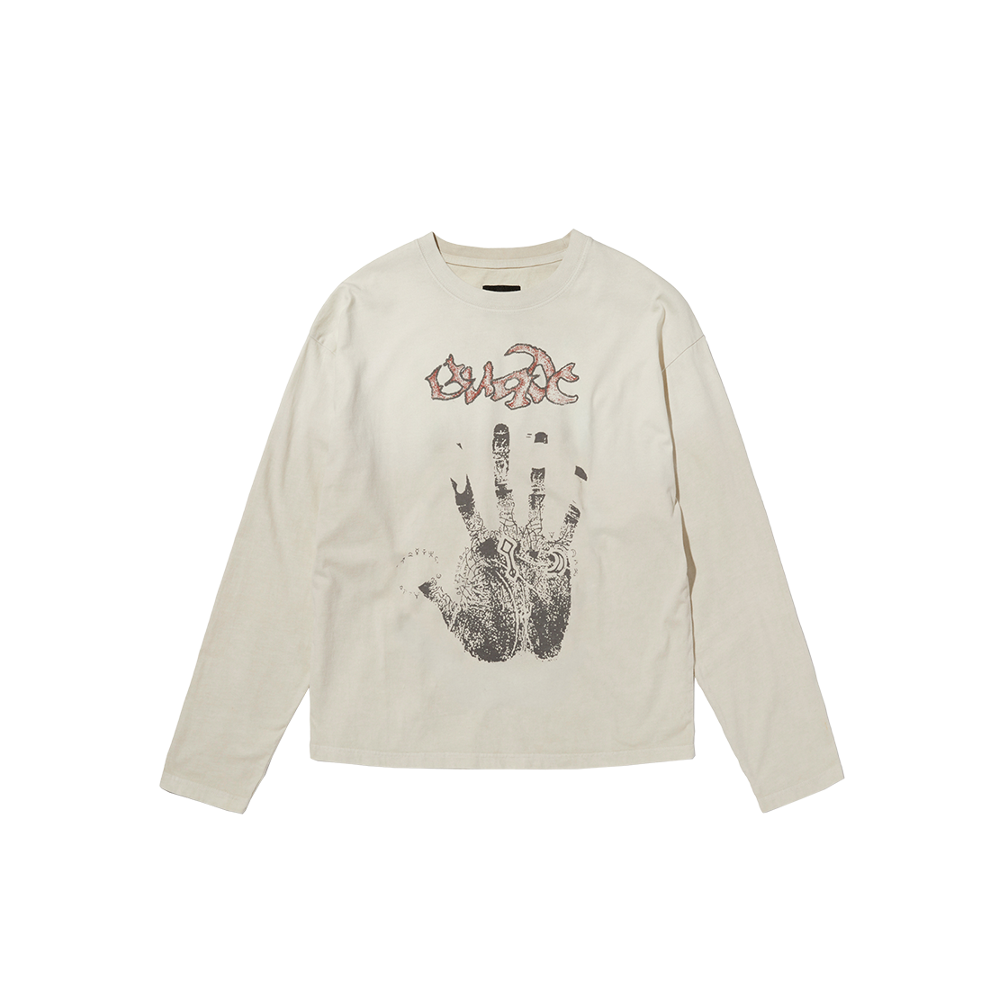스웨이드 핸드프린트 롱 슬리브 아이보리(Suade Handprint long sleeve Ivory)