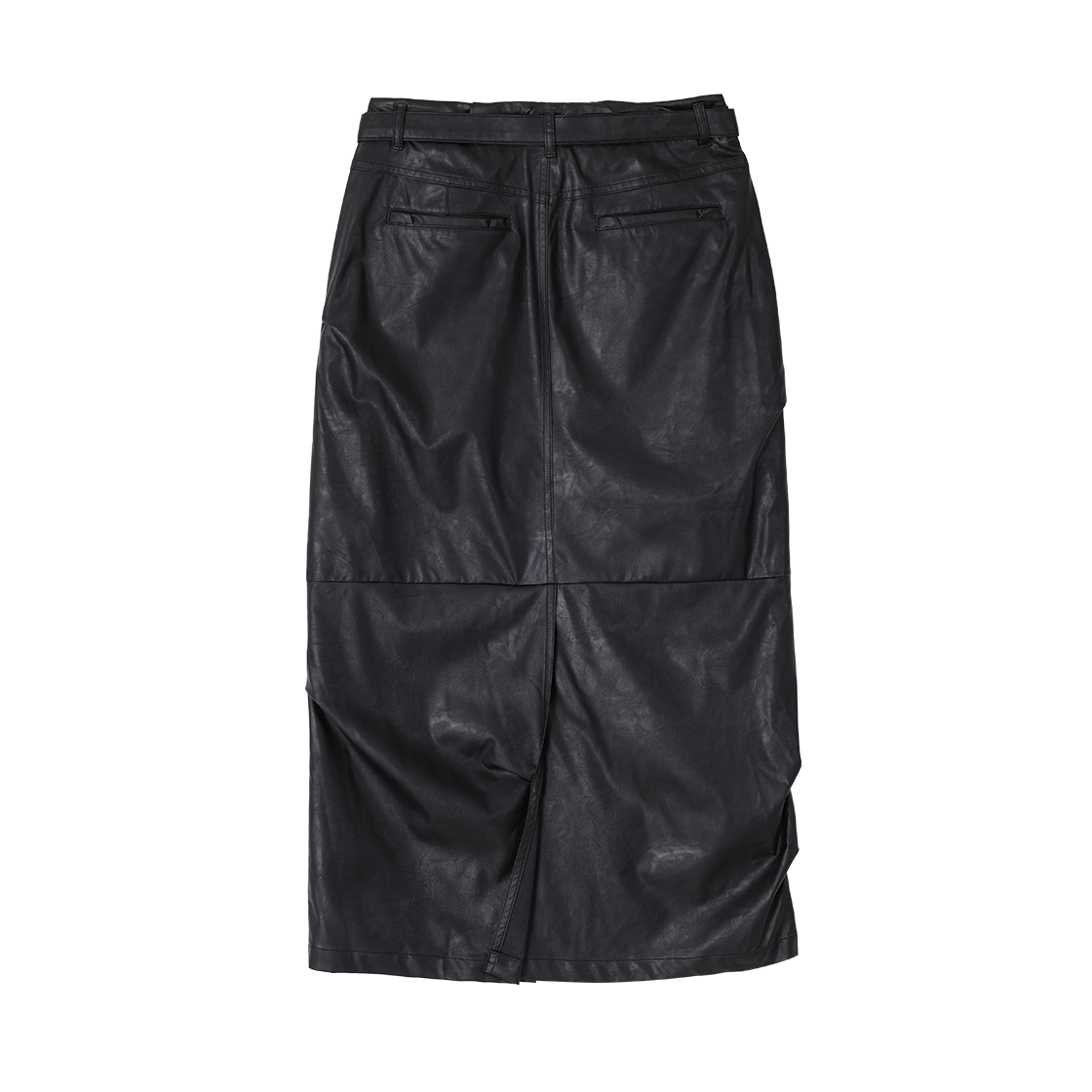 (W) 송지오 컬렉션 톨크 레더 스커트 블랙((W) SONGZIO COLLECTION Torque Leather Skirt Black) - 2