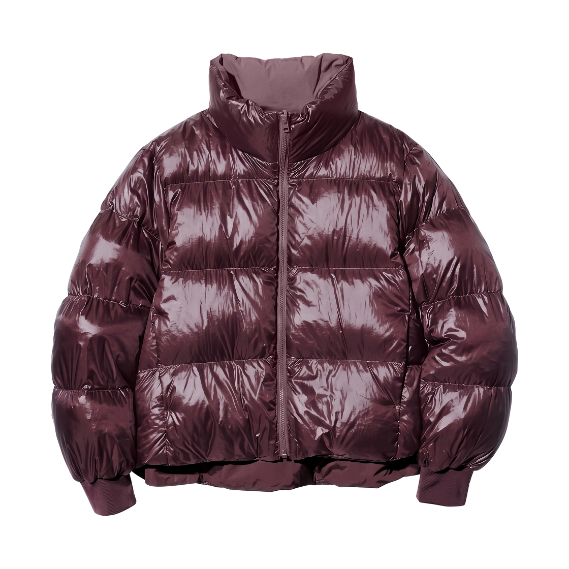 487424-18 Uniqlo Reversible Down Stand Collar Jacket Wine