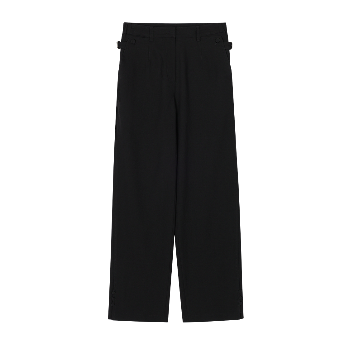 WI5PT502BK (W) SONGZIO Semi Wide Slit Pants Black
