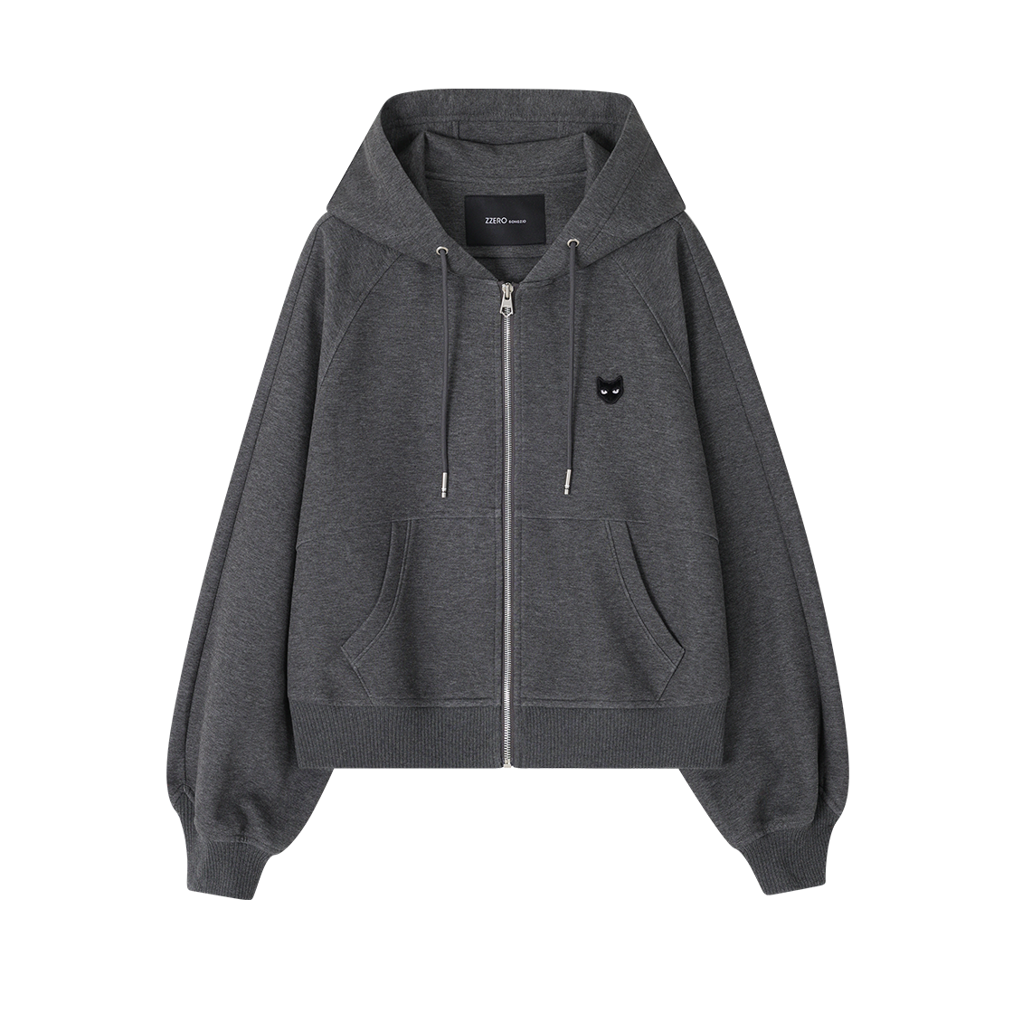 WI5TS809DG (W) SONGZIO ZZERO Curved Panther Hood Zip Up Dark Grey