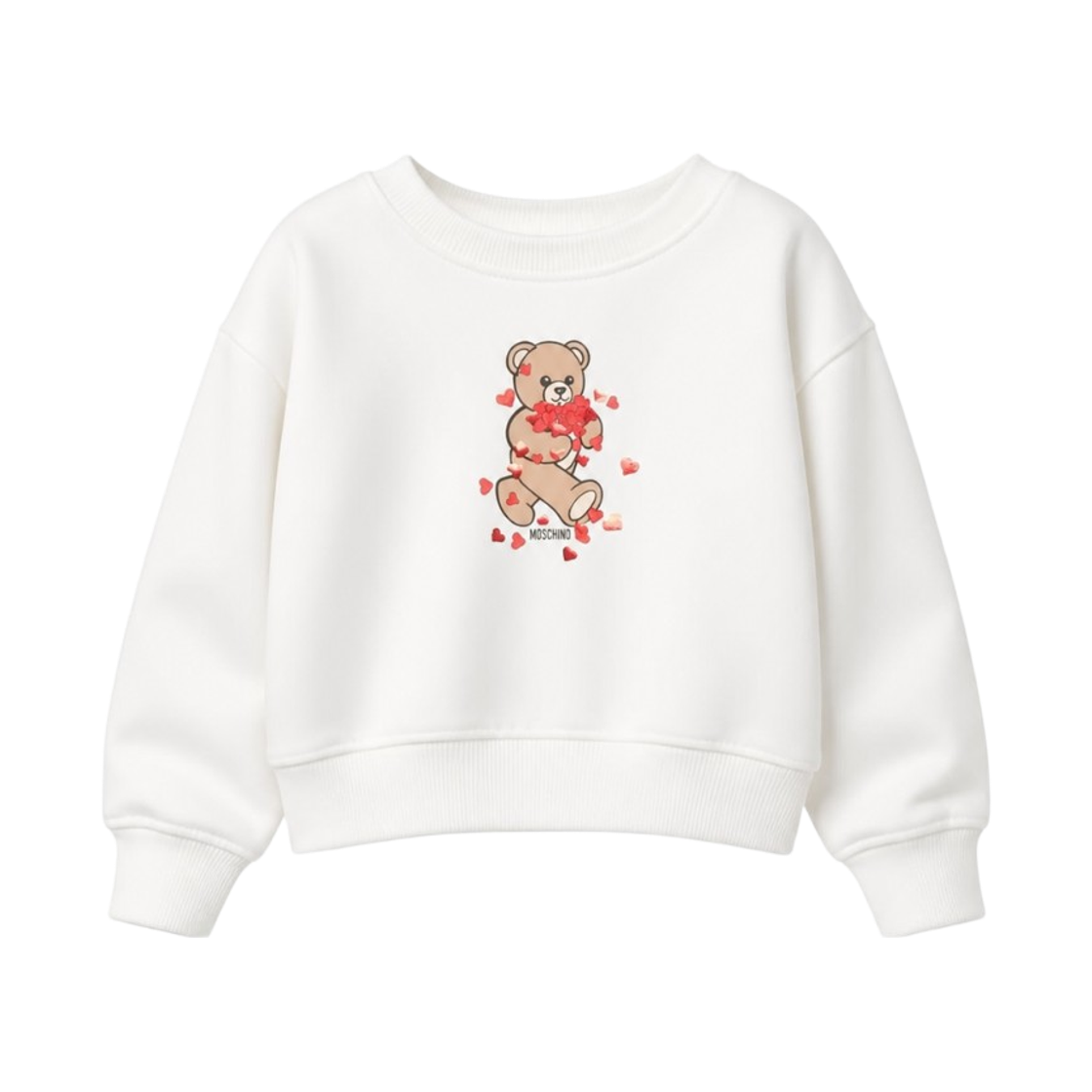 HBF06GLDA6310063 (Kids) Moschino Teddy Bear Sweatshirt White
