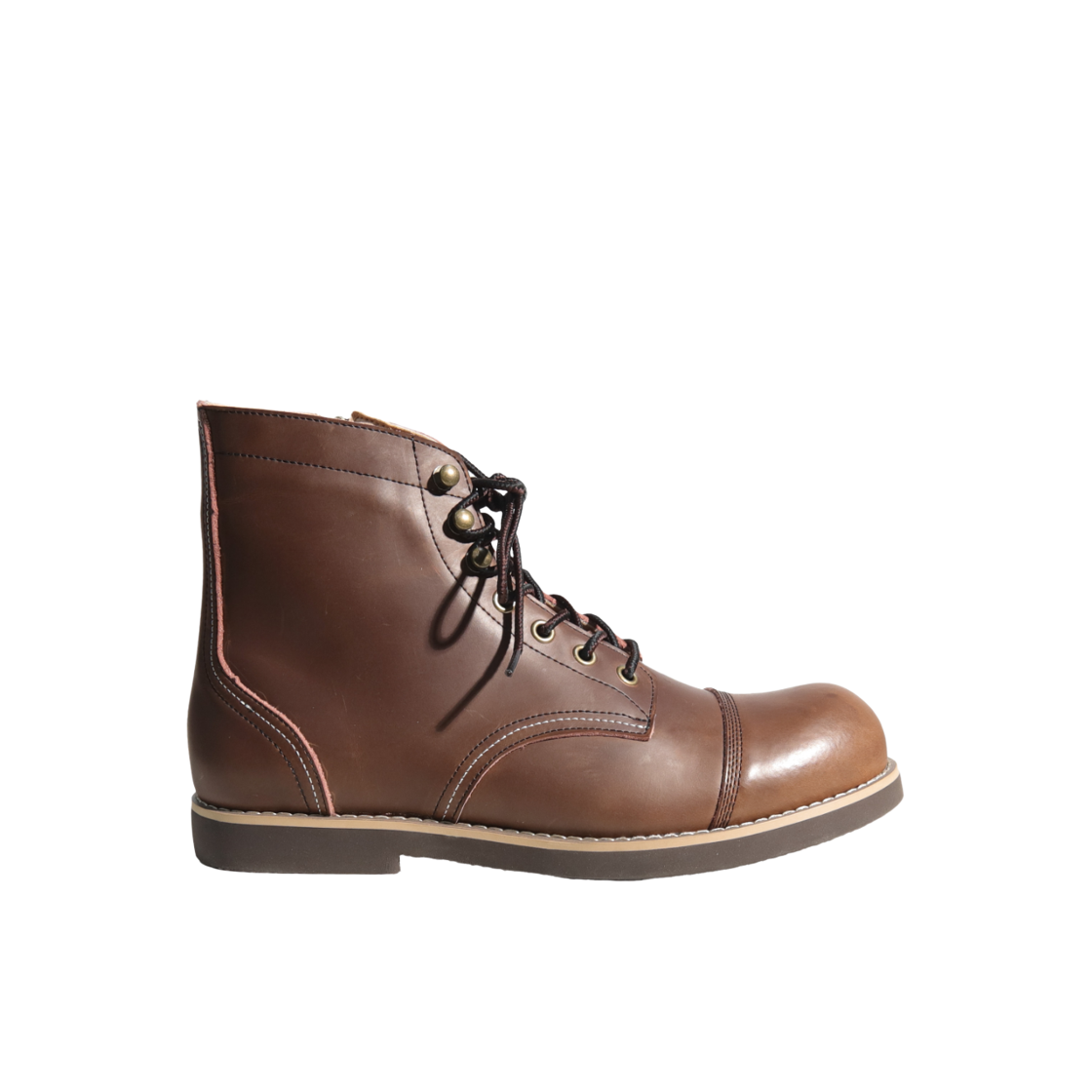 슬로우스텝 SP1024 아이론스텝 부츠 풀그레인 레더 브라운(SLOWSTEP SP1024 IronStep Full grain leather Boots brown)