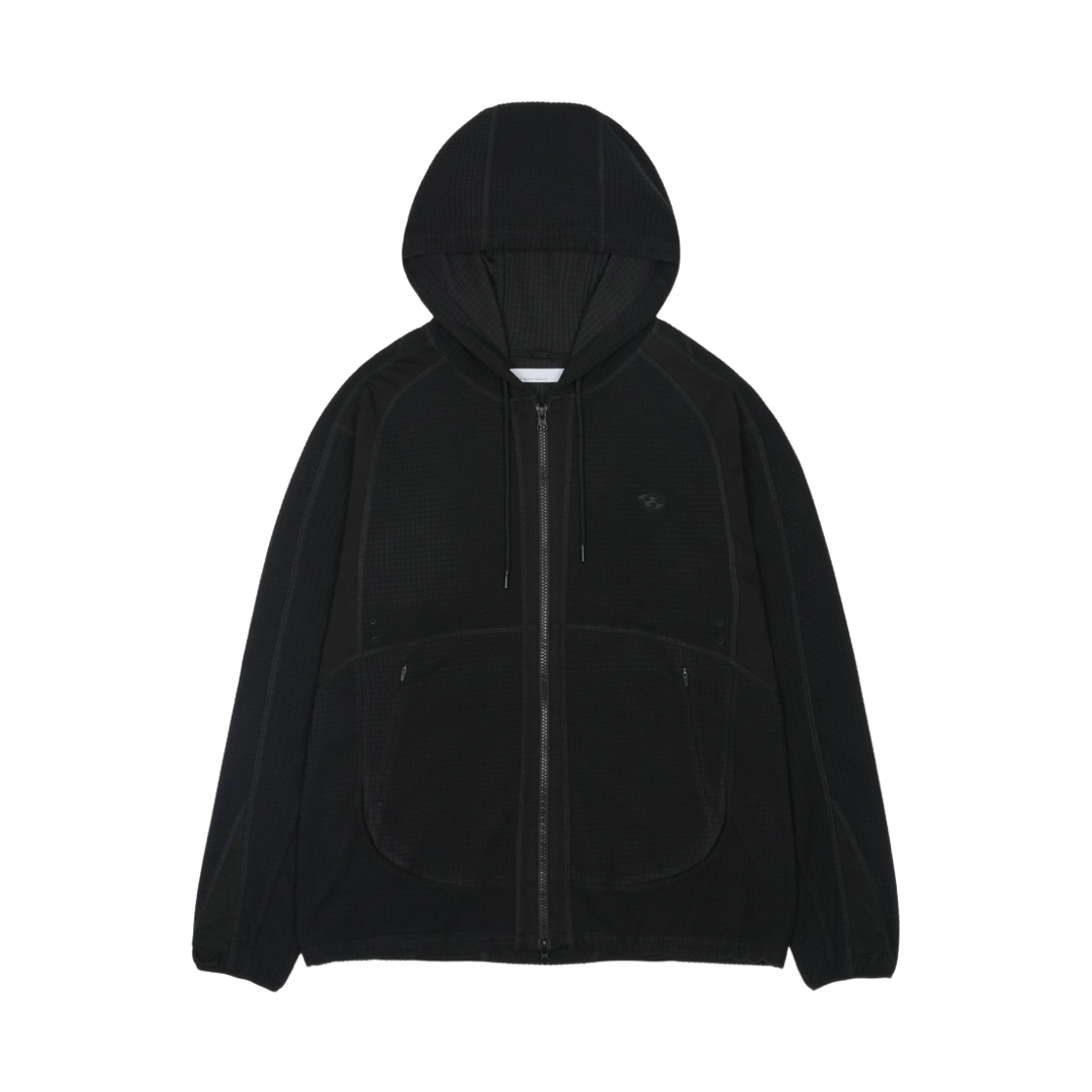 산산기어 그리드 집업 후디 블랙(Sansan Gear Grid Zip-Up Hoodie Black)