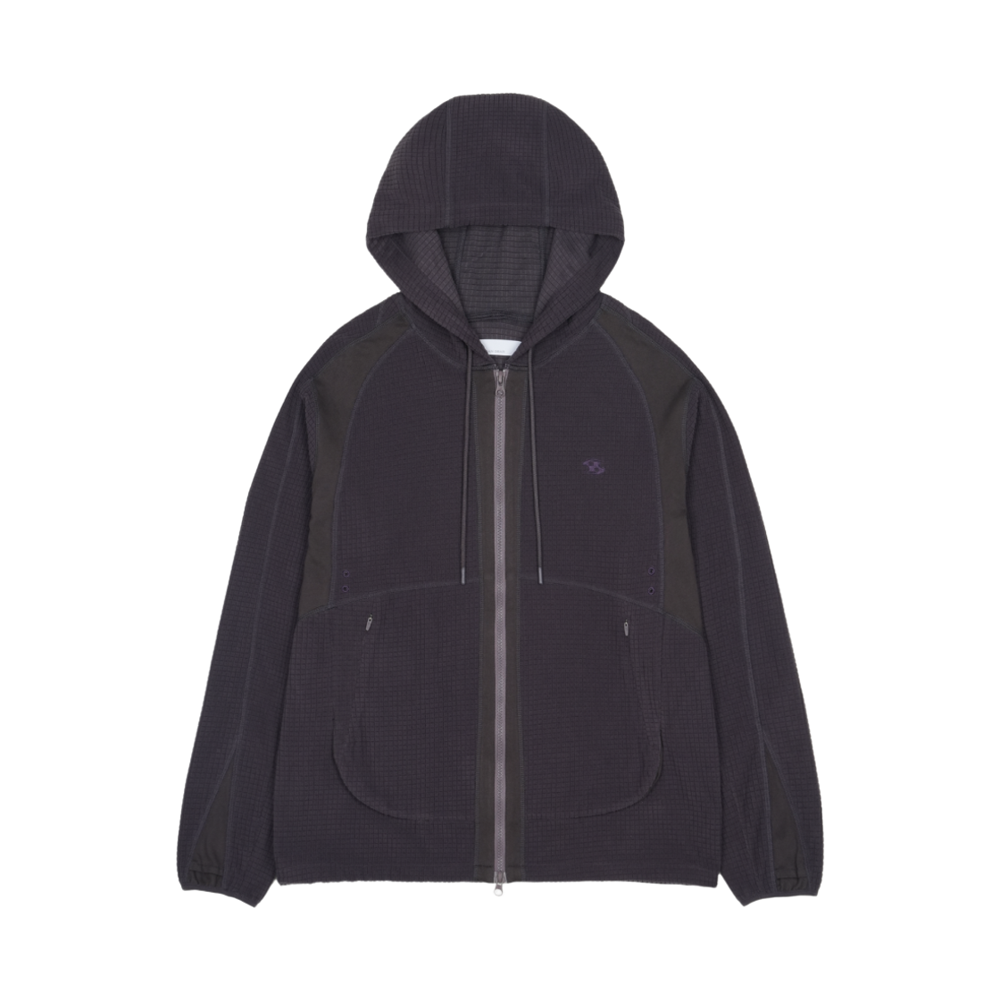 산산기어 그리드 집업 후디 퍼플 그레이(Sansan Gear Grid Zip-Up Hoodie Purple Grey)