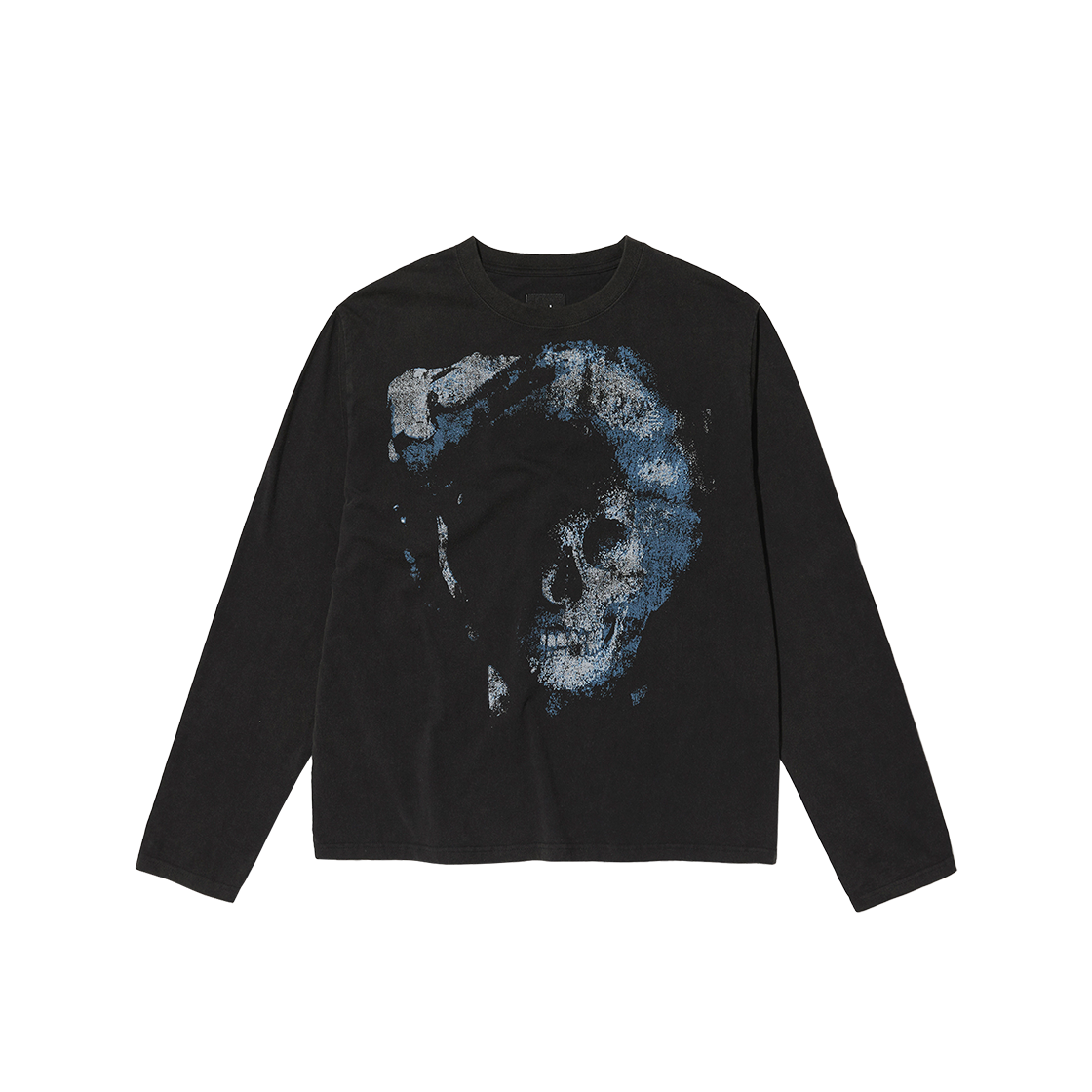 스웨이드 워시드 스컬 롱 슬리브 블랙(Suade Washed skull long sleeve Black) - 1