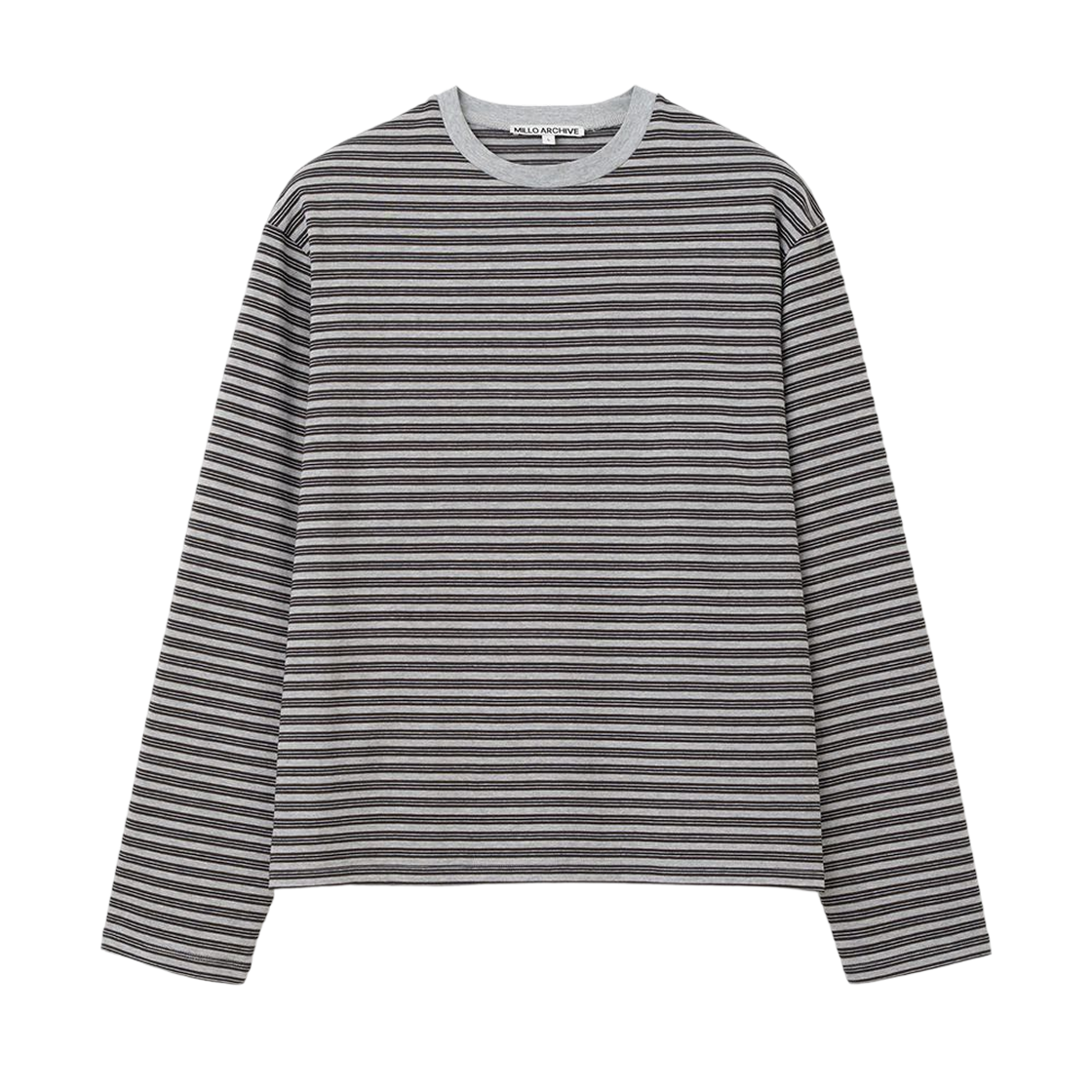 ML1002MGR milloarchive Flip Stripe T- Shirt Melange Gray