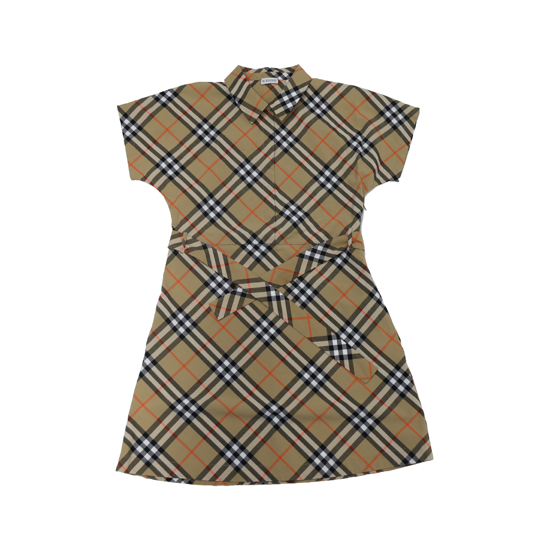 ITSIQ4QDCH4S Burberry Checked Shirt Dress Sand Beige
