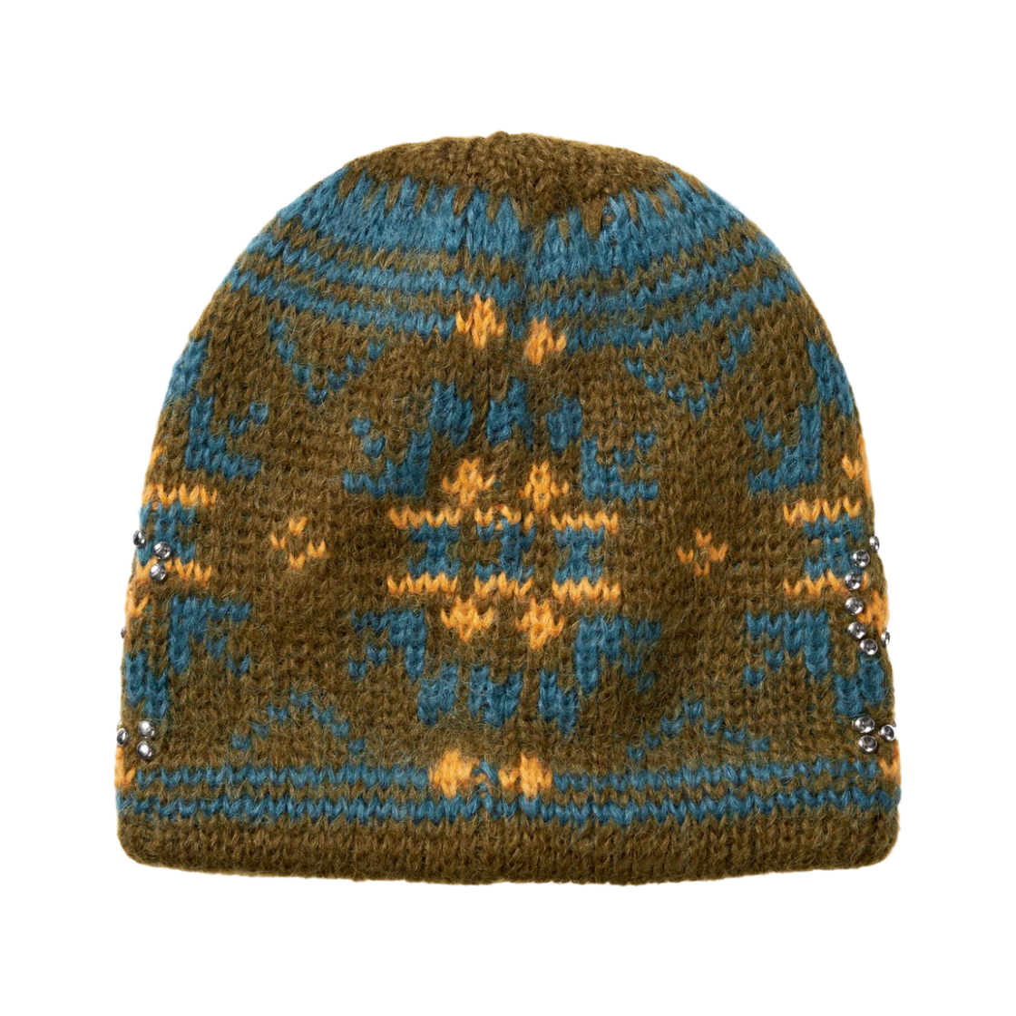 슈프림 스터드 페어 아일 비니 올리브 브라운 - 26FW(Supreme Studded Fair Isle Beanie Olive Brown - 26FW) - 2