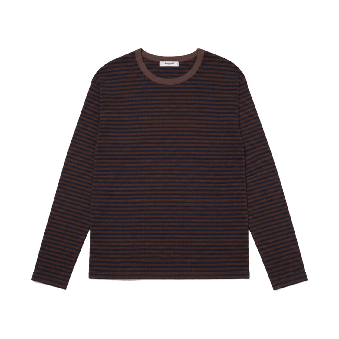 어레이드 스트라이프 롱슬리브 크롭 티셔츠 스카이 블루(Arrayed Stripe Cropped Long Sleeve T-Shirt Sky Blue) - 2