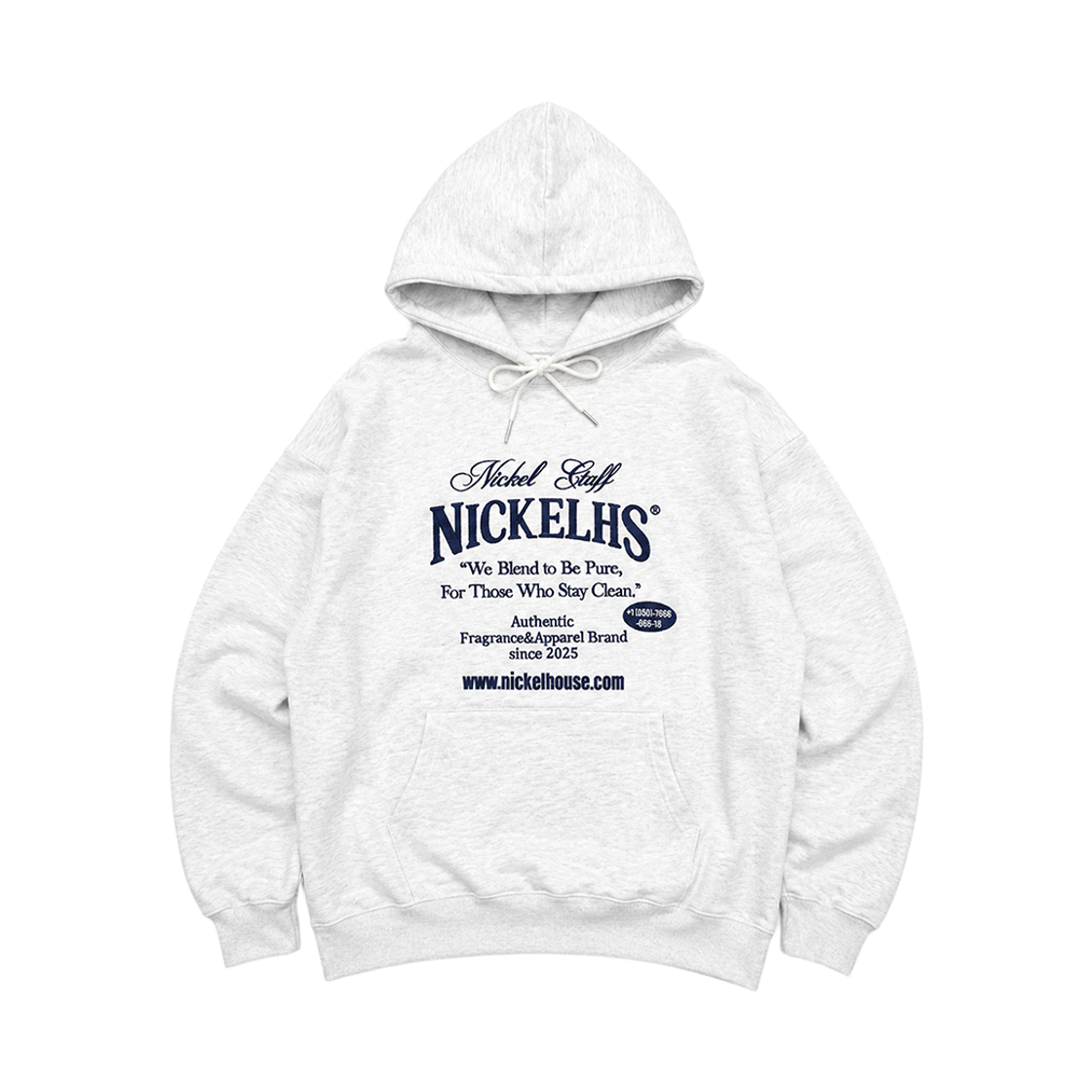 NKHSHD001 NICKEL STAFF HOODIE_WHITE MELANGE