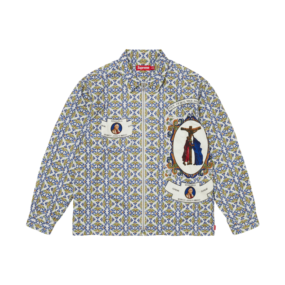 - Supreme Devotion Flannel Zip Up Shirt White - 26FW