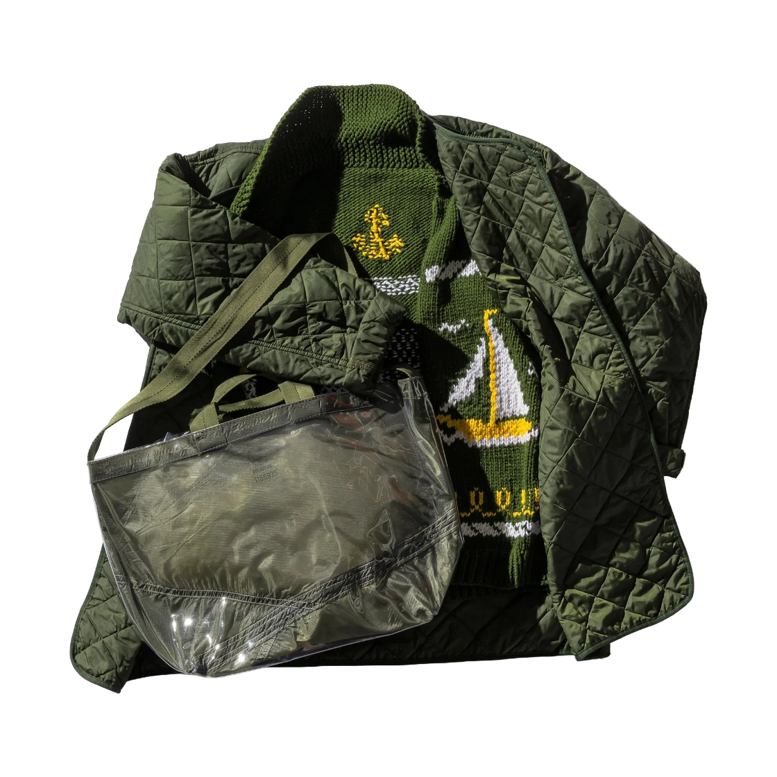 푸에브코 커버드 파라슈트 숄더 백 올리브 - 26FW(Puebco Covered Parachute Shoulder Bag Olive - 26FW) - 2