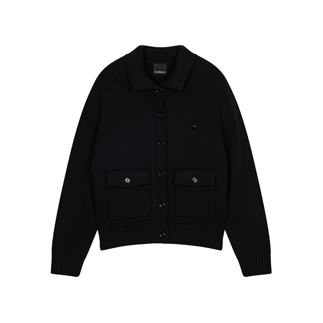 지오송지오 셈블런스 우먼 멀티 포켓 카라 가디건 블랙 ZI4KT801BK(ZIOSONGZIO SEMBLANCE WOMAN MULTI POCKET COLLARED CARDIGAN BLACK)