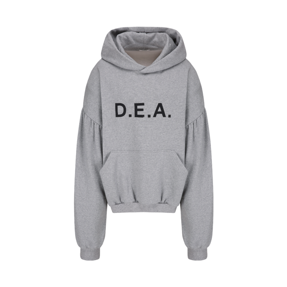 랑거 Dea 레터링 셔링 후디 그레이(Langer Dea Lettering Shirring Hoodie Gray)