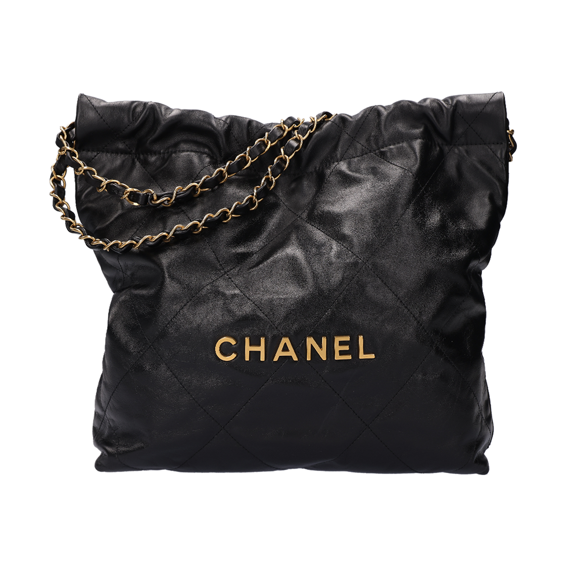 IT427REBL7LP Chanel 22 Small Handbag Shiny Calfskin & Black